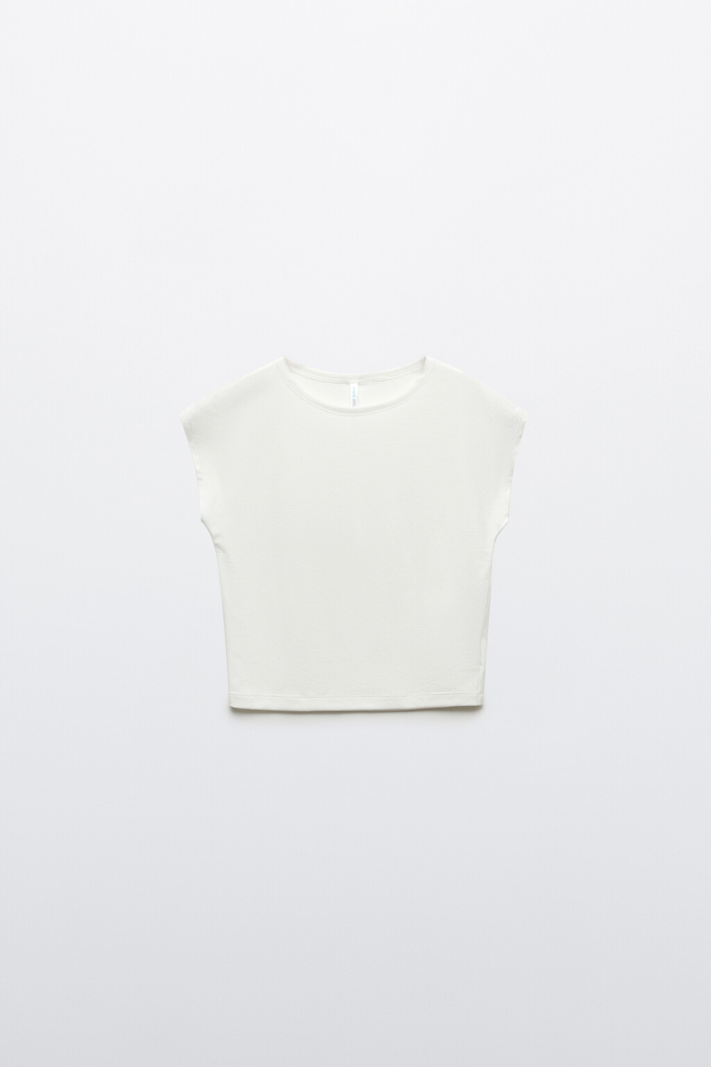 Футболка-топ облегающая вискозная с коротким рукавом - цвет белый - 1