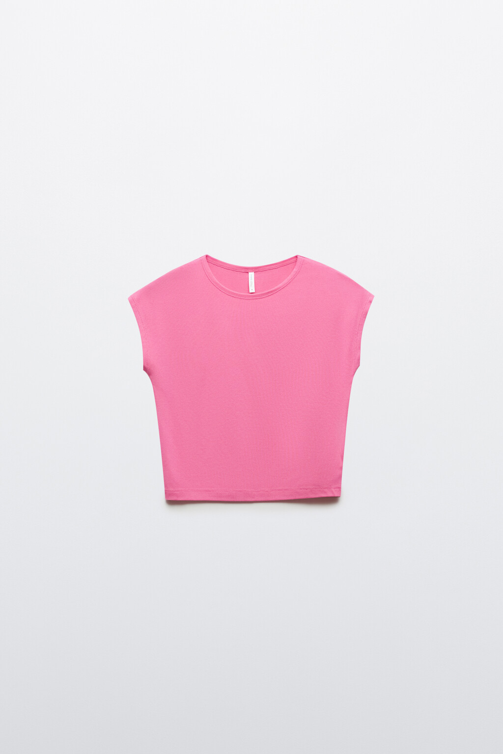 Футболка-топ облегающая вискозная с коротким рукавом - цвет розовый - 7