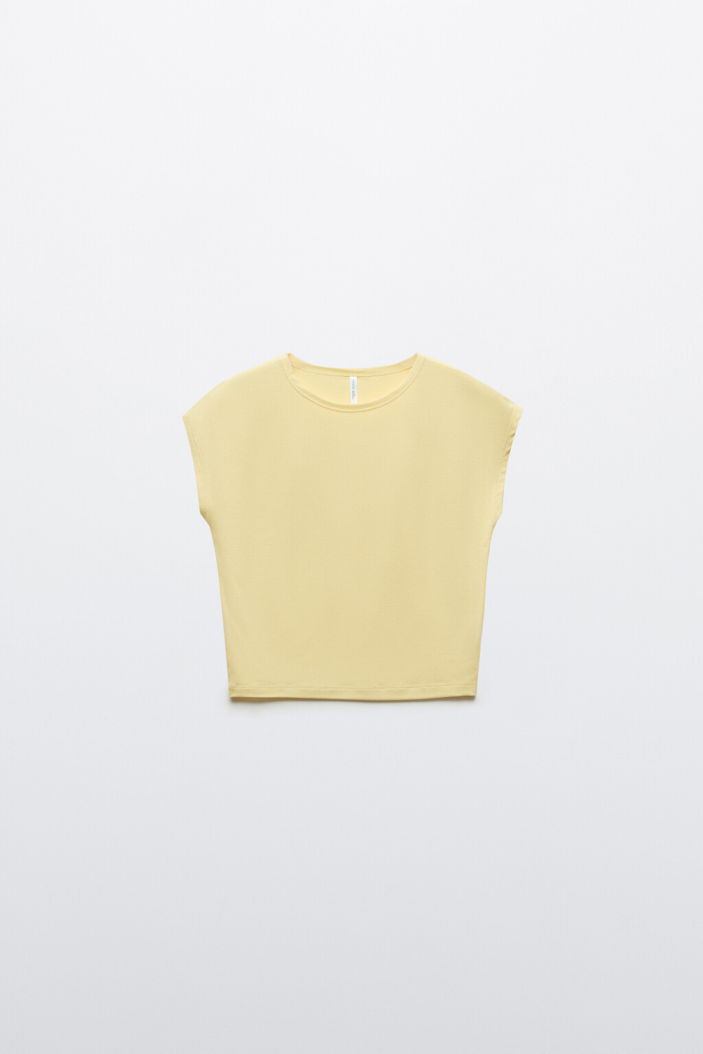 Футболка-топ облегающая вискозная с коротким рукавом - цвет желтый - 7