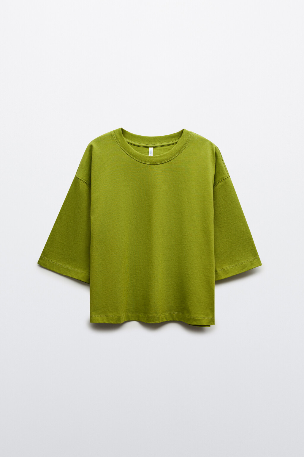 Футболка укороченная хлопковая - цвет зеленый - 1