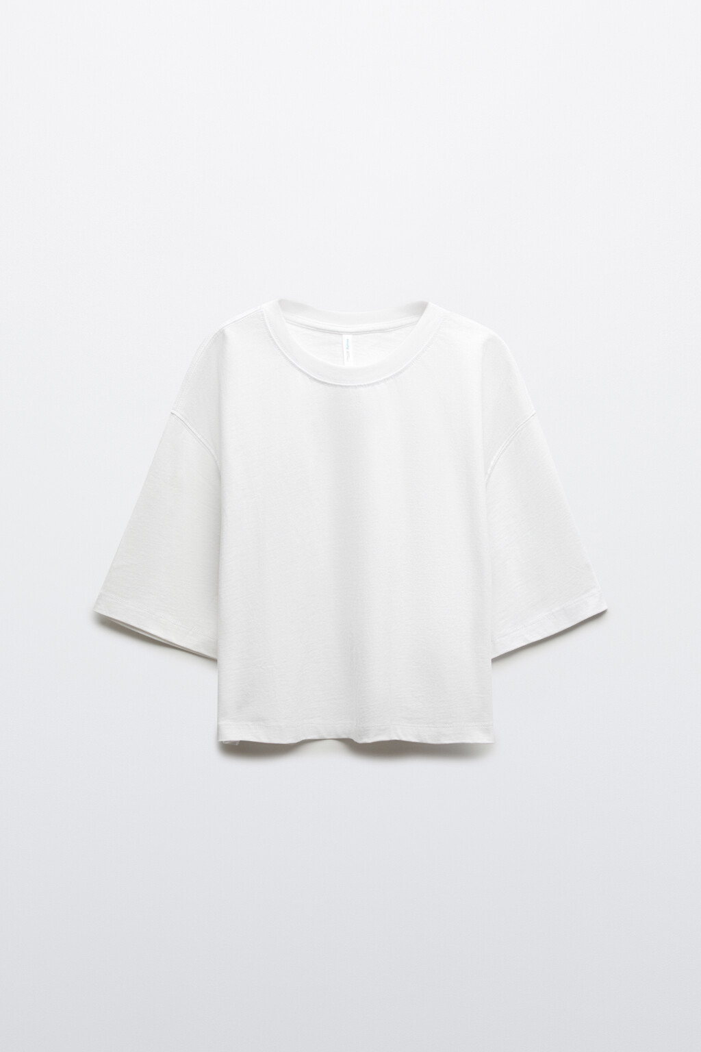 Футболка укороченная хлопковая - цвет белый - 1