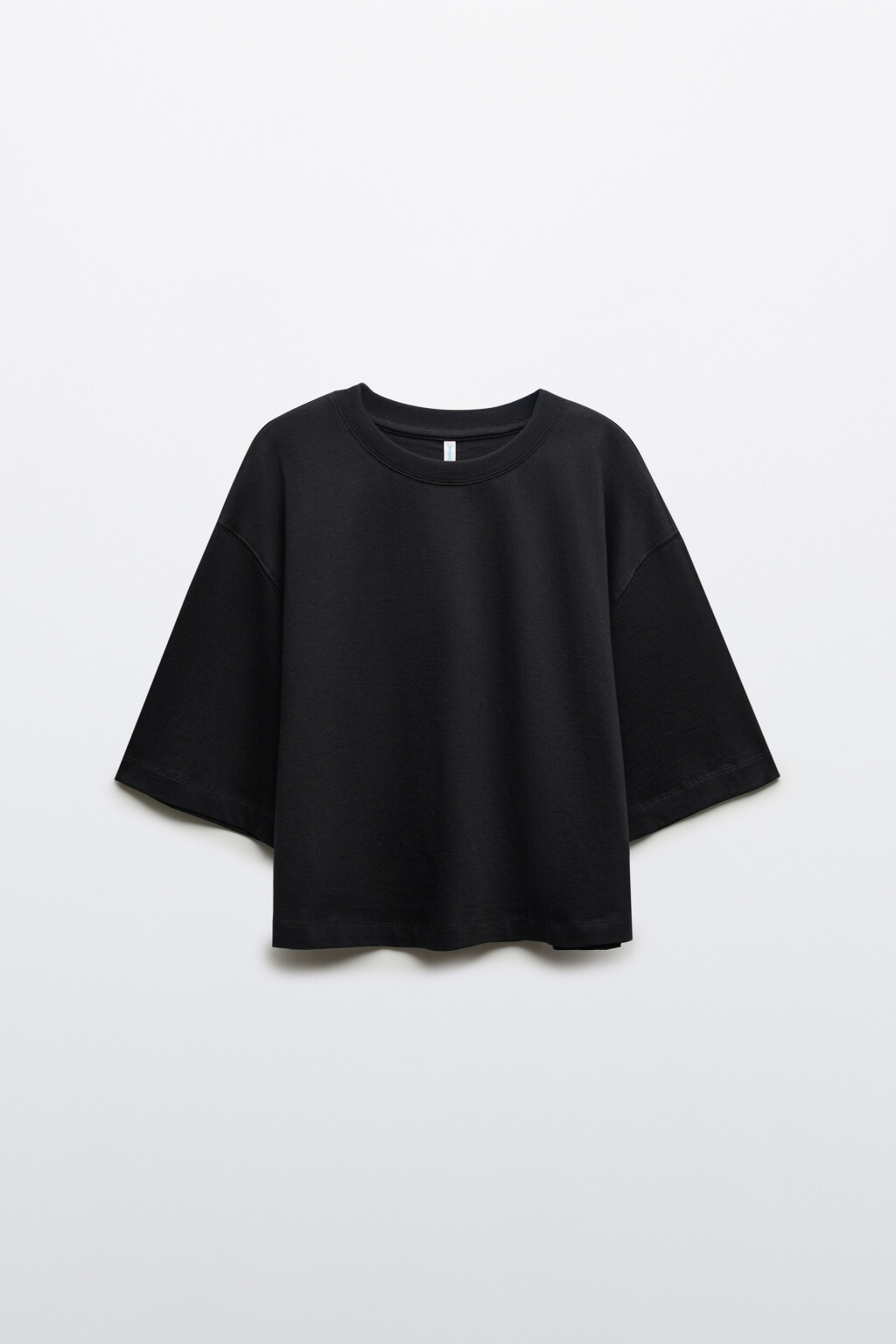 Футболка укороченная хлопковая - цвет черный - 1