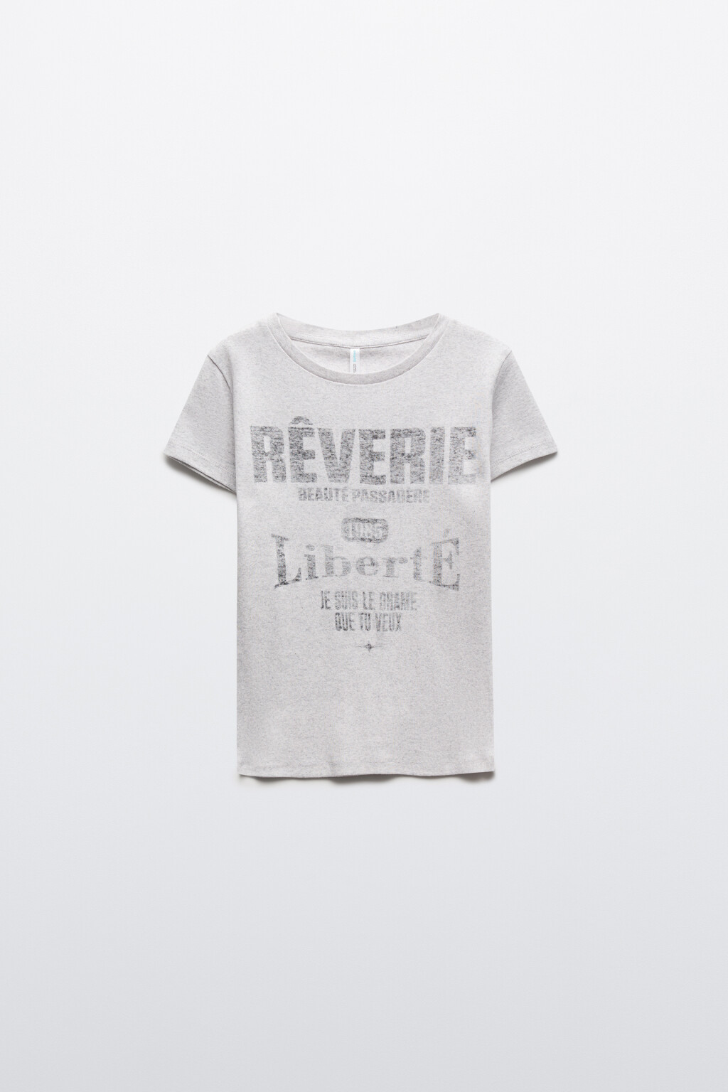 Футболка хлопковая облегающая с принтом - цвет серый - 8