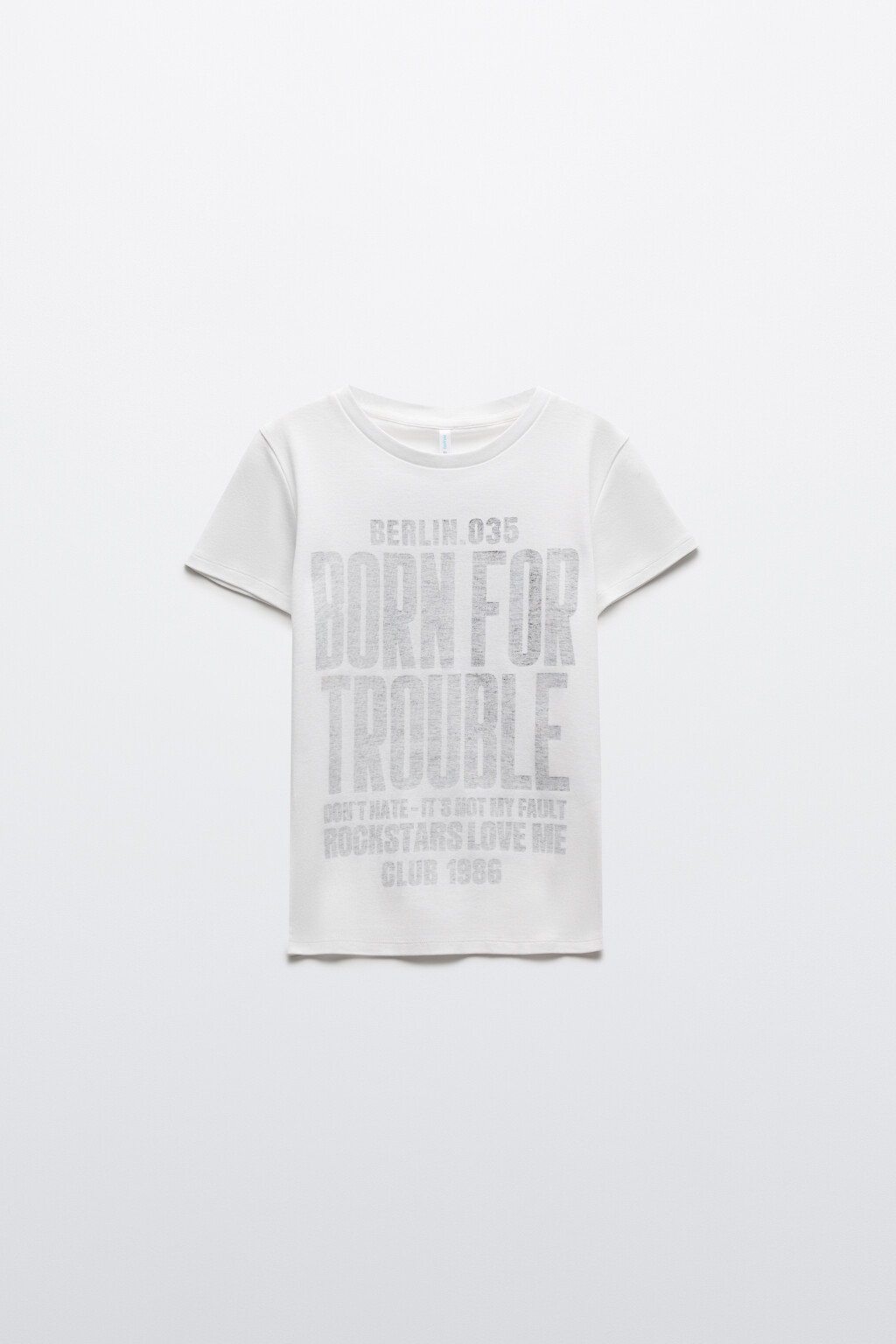 Футболка хлопковая облегающая с принтом - цвет белый - 8