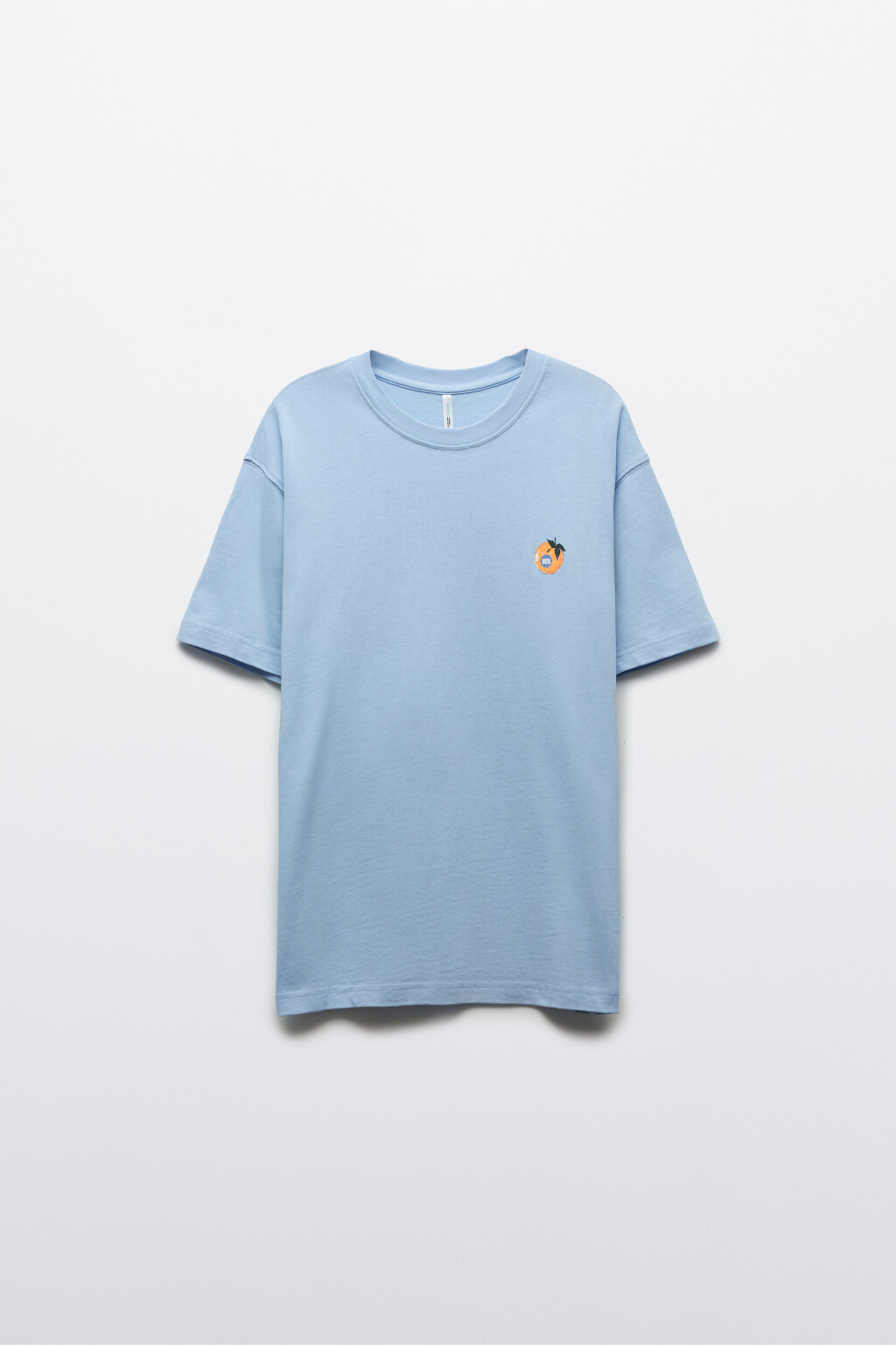 Футболка хлопковая с принтом - цвет голубой - 7