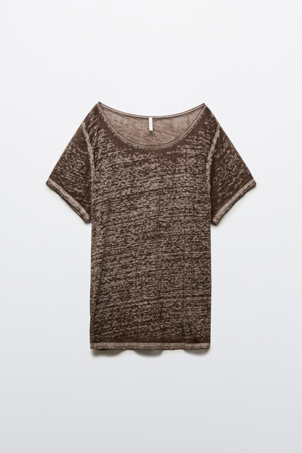 Футболка оверсайз фактурная - цвет коричневый - 7