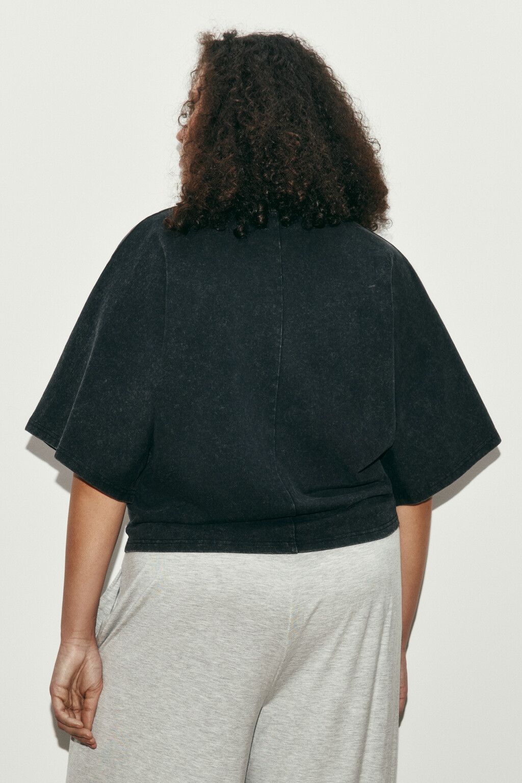 Футболка хлопковая с вареным эффектом - цвет черный - 3