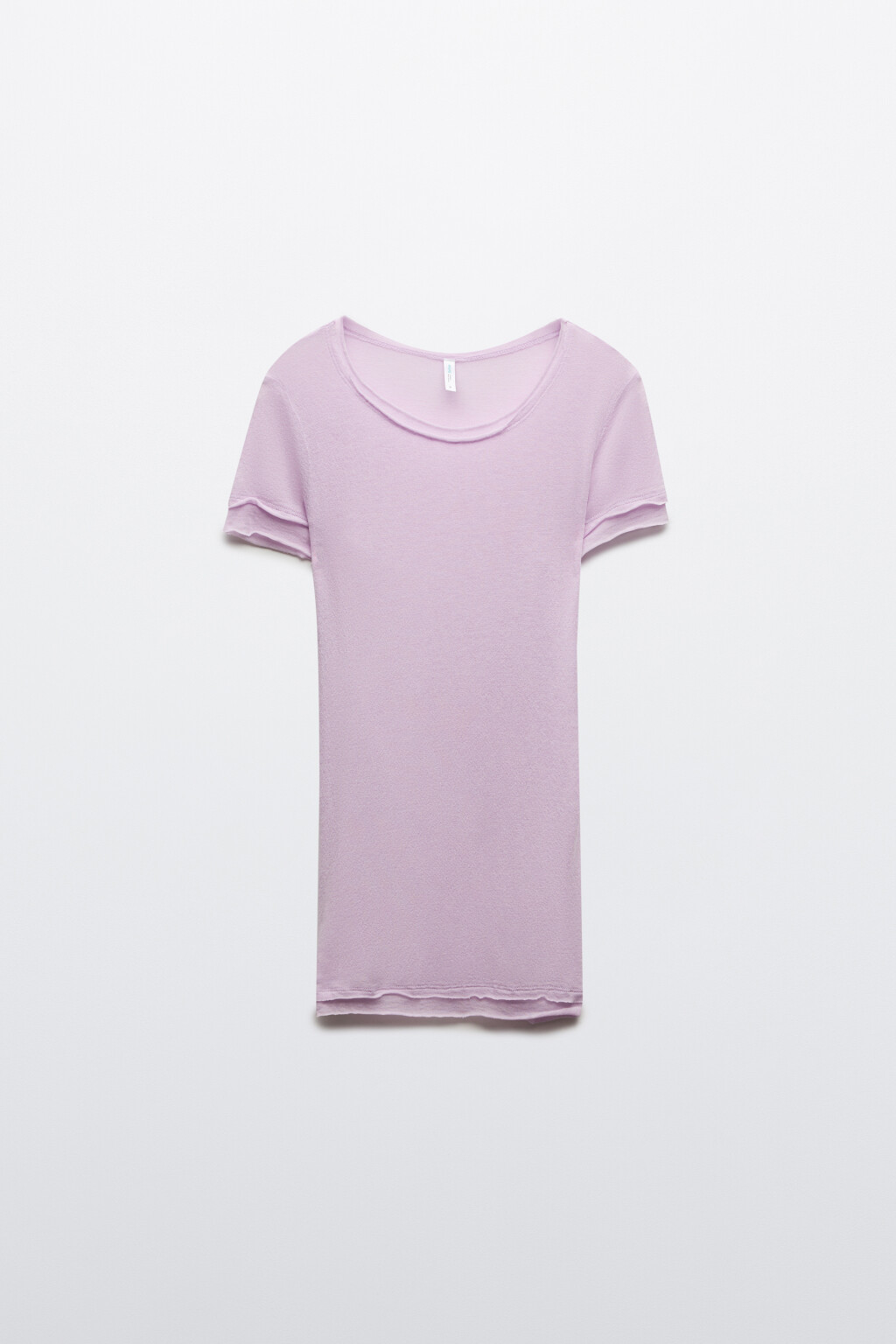 Футболка облегающая из лиоцелла с шерстью - цвет сиреневый - 7