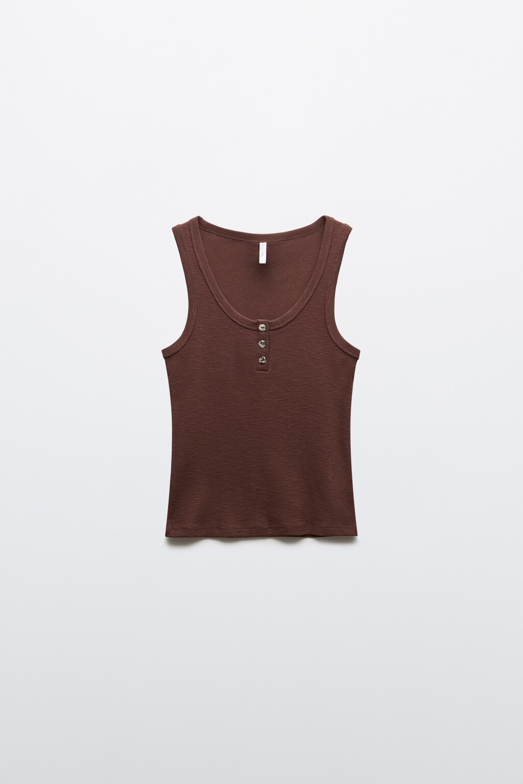 Майка-топ приталенная на пуговицах - цвет коричневый - 7