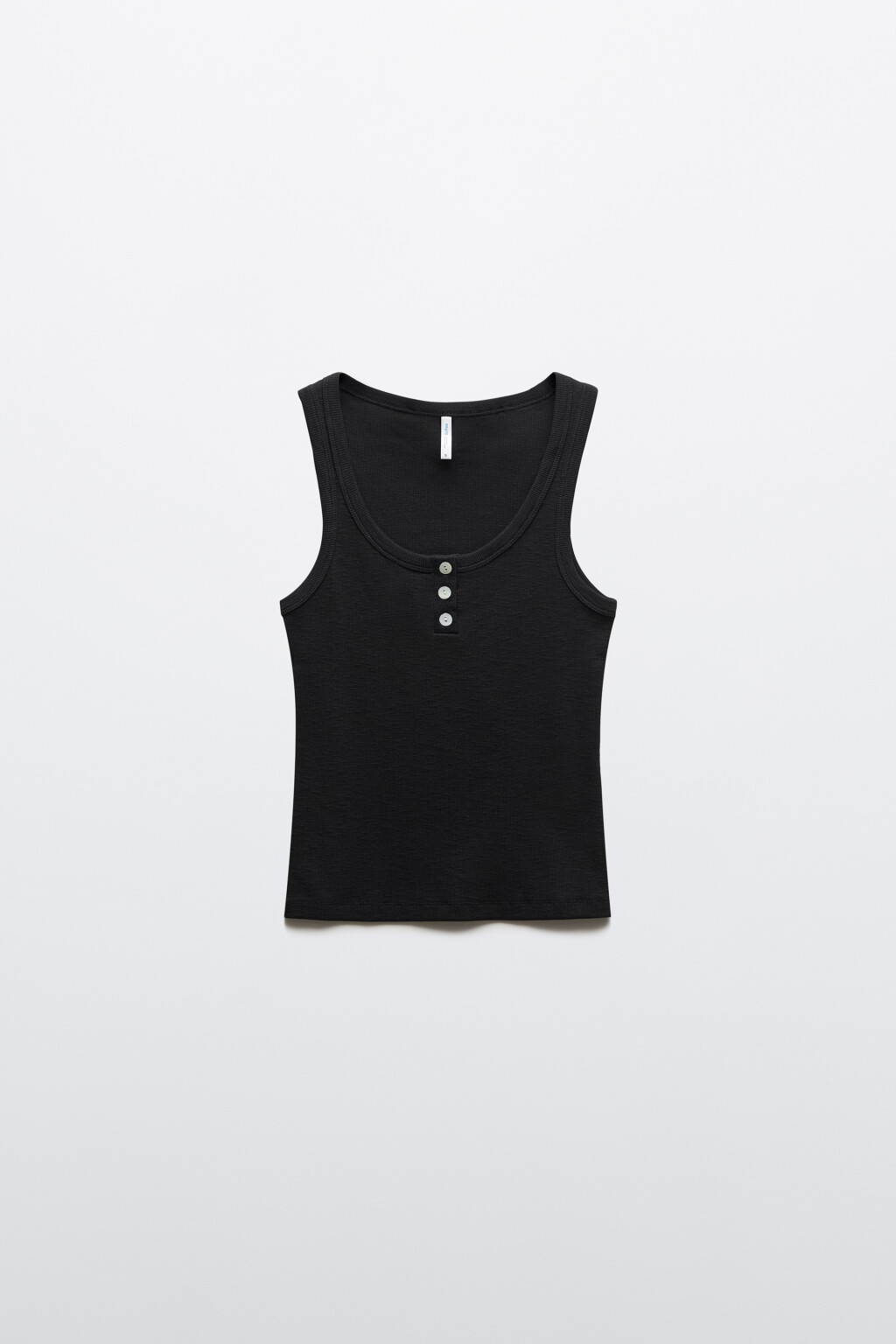 Майка-топ приталенная на пуговицах - цвет черный - 8