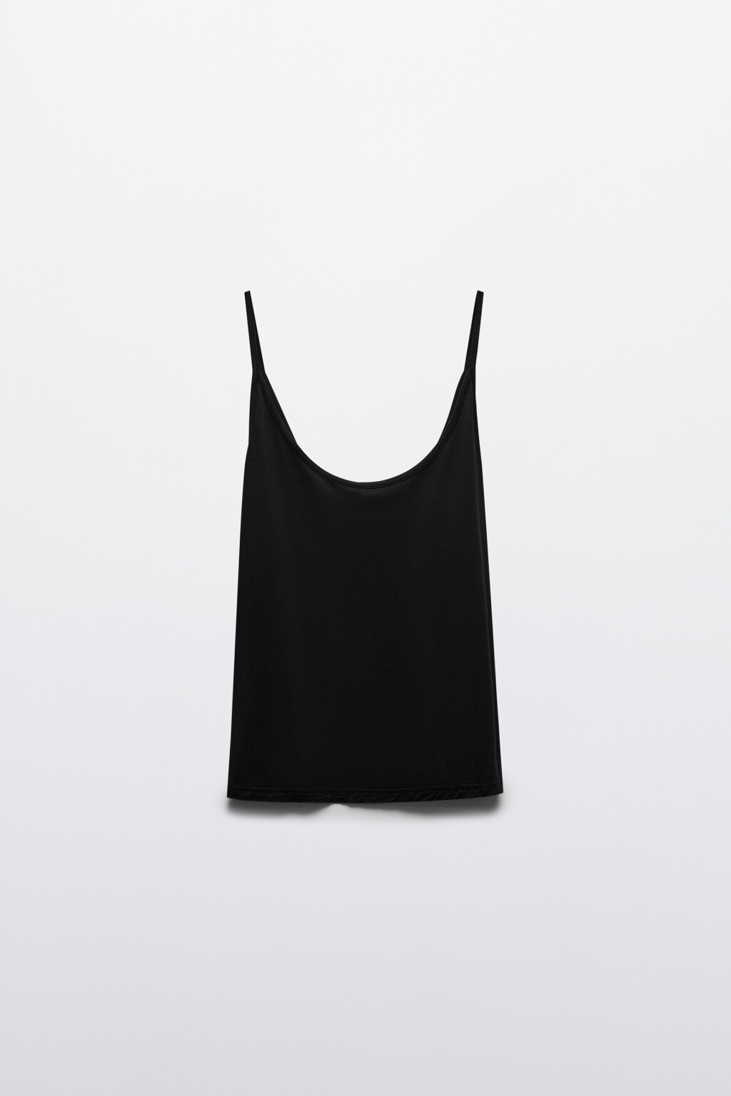 Майка-топ вискозная на тонких бретелях - цвет черный - 8