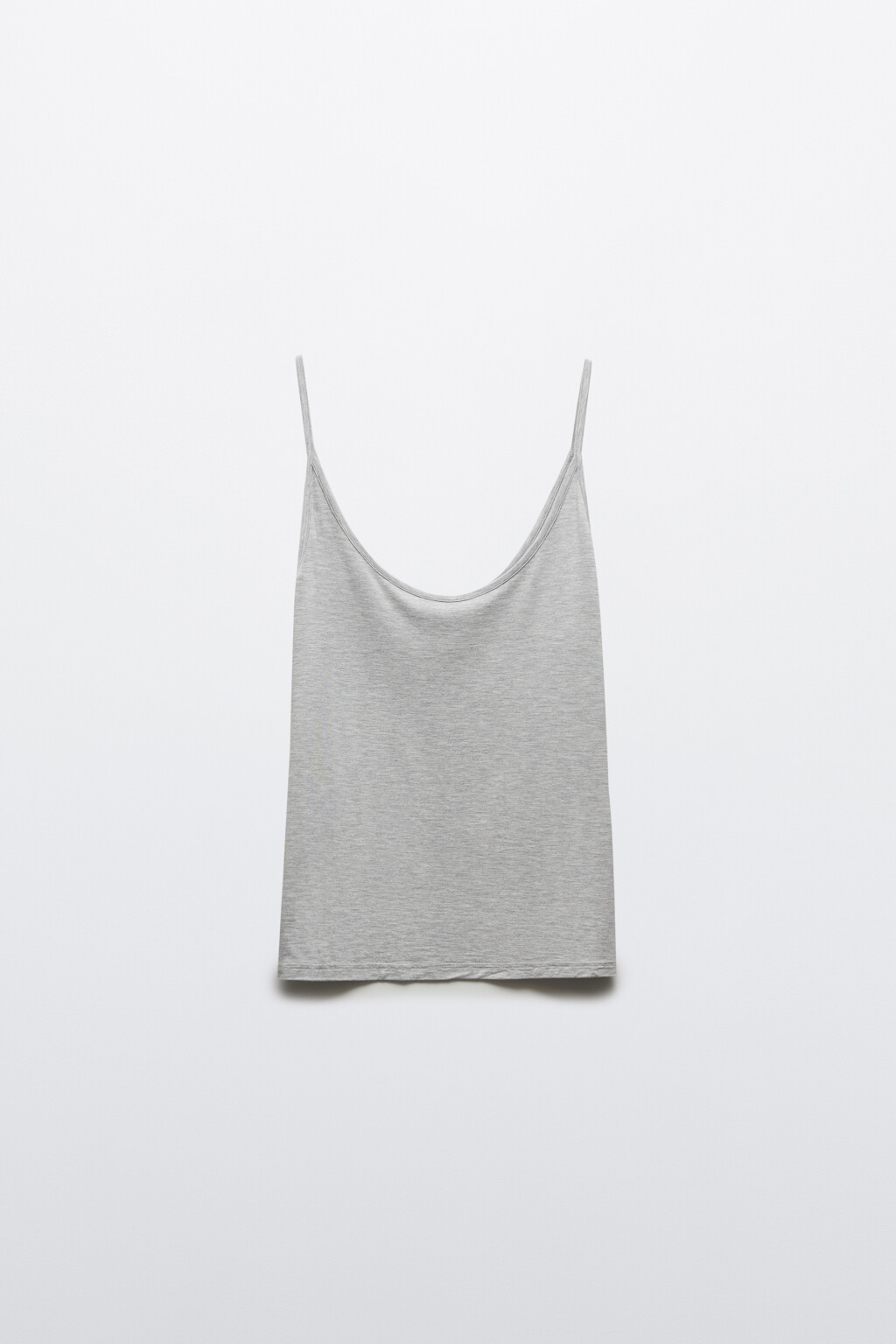 Майка-топ вискозная на тонких бретелях - цвет серый - 7