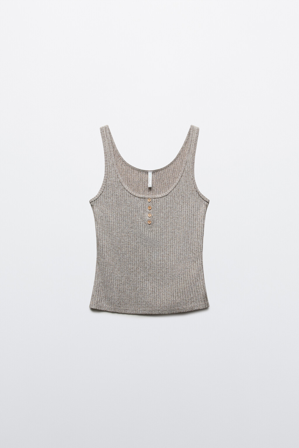 майка-топ облегающая на пуговицах - цвет коричневый - 7