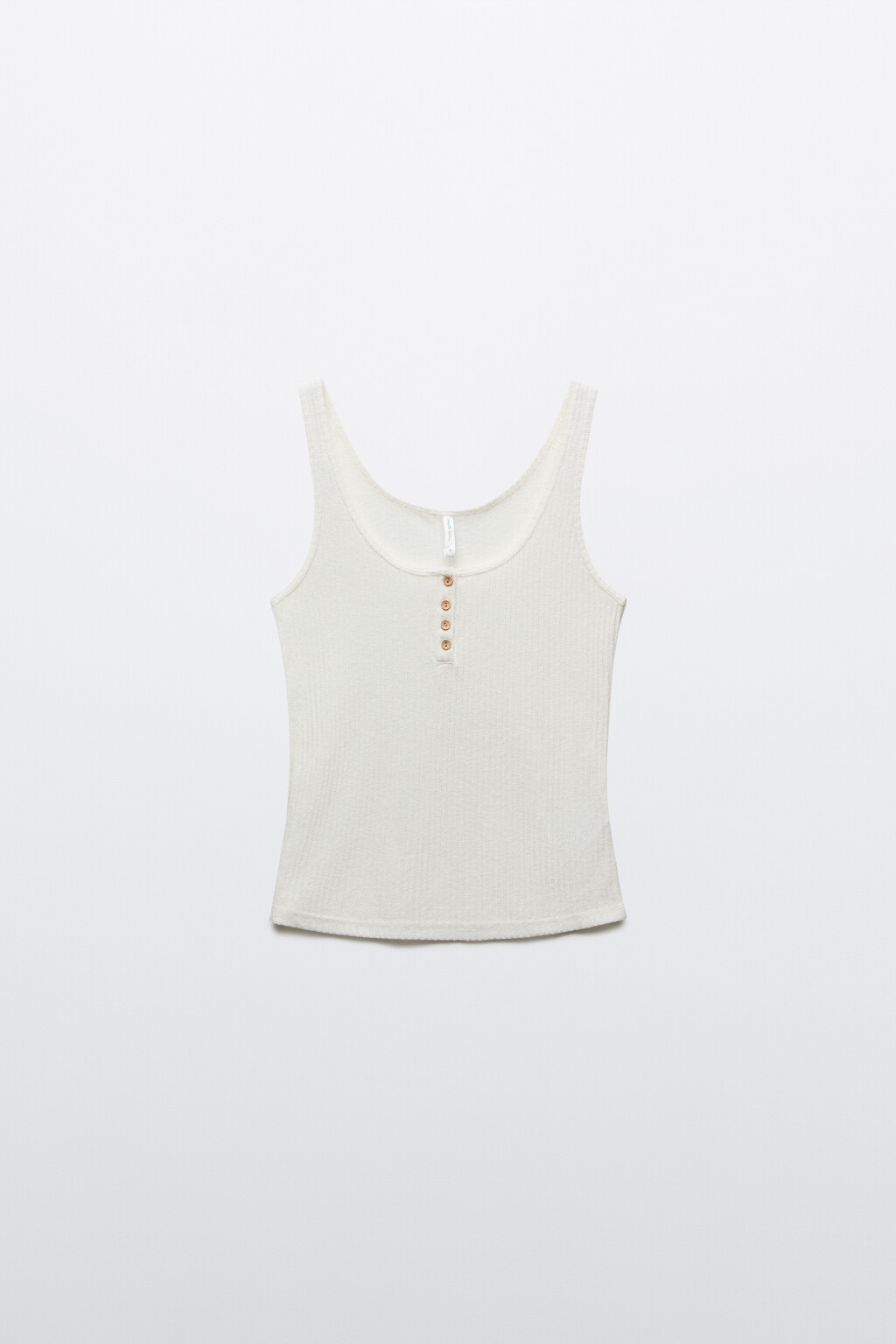 майка-топ облегающая на пуговицах - цвет молочный - 7
