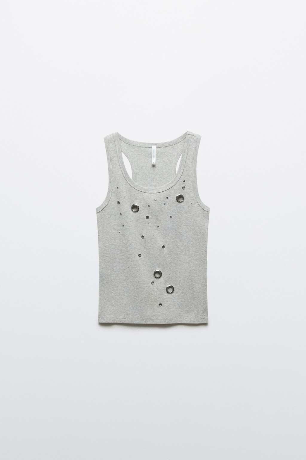 Майка-топ облегающая с люверсами - цвет серый - 8