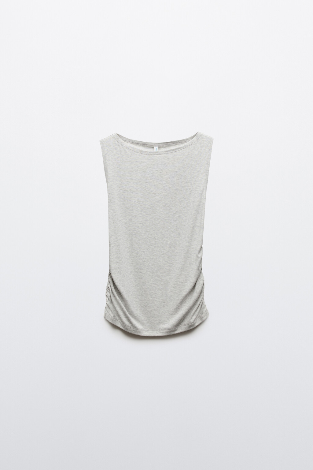 Майка-топ облегающая вискозная со сборками - цвет серый - 1