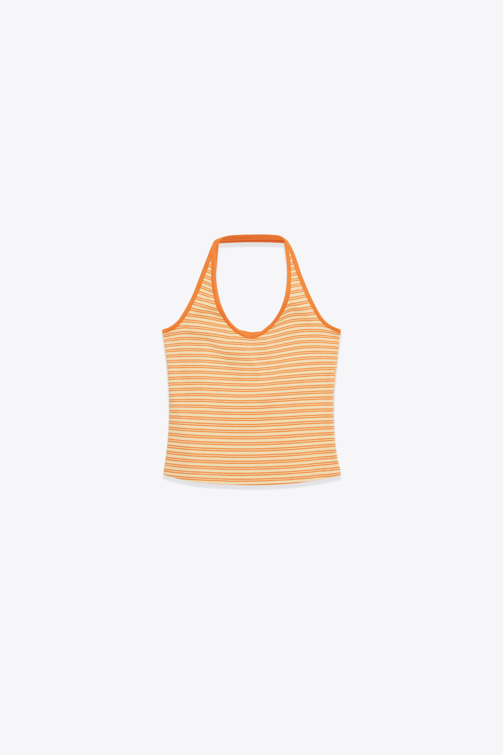 Топ-халтер облегающий хлопковый в полоску - цвет мультиколор - 7