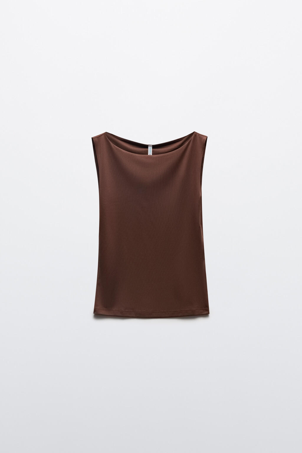 Майка-топ облегающая на широких бретелях - цвет коричневый - 1