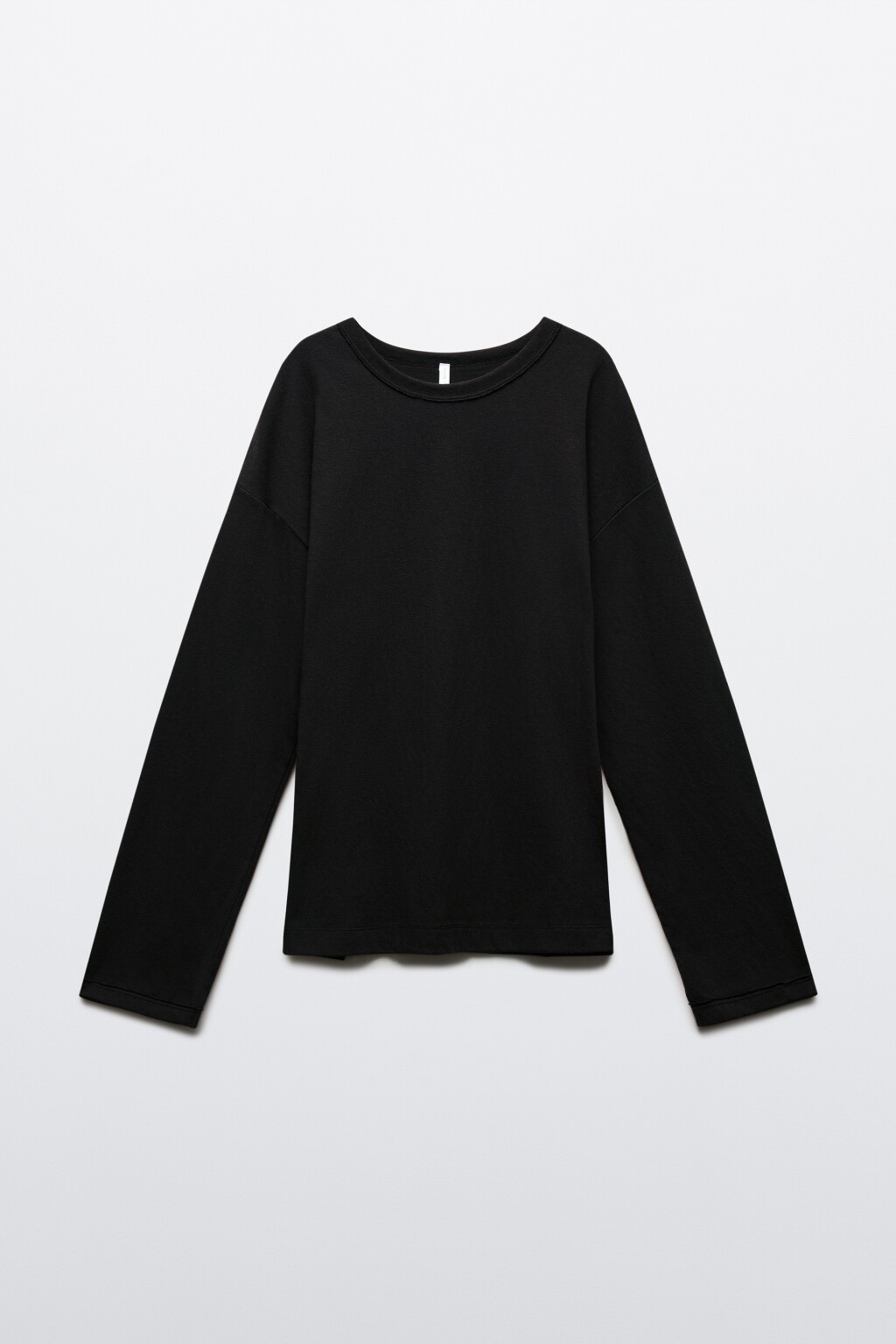 Лонгслив свободный базовый - цвет черный - 1