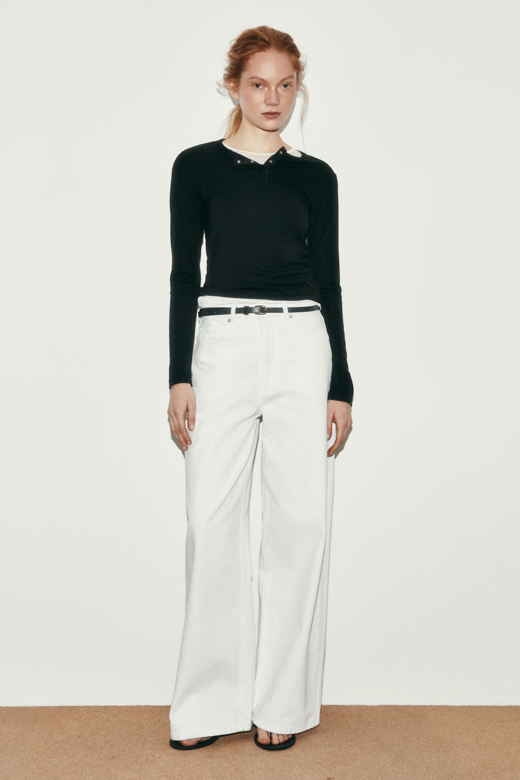 Лонгслив облегающий из лиоцелла - цвет черный - 4