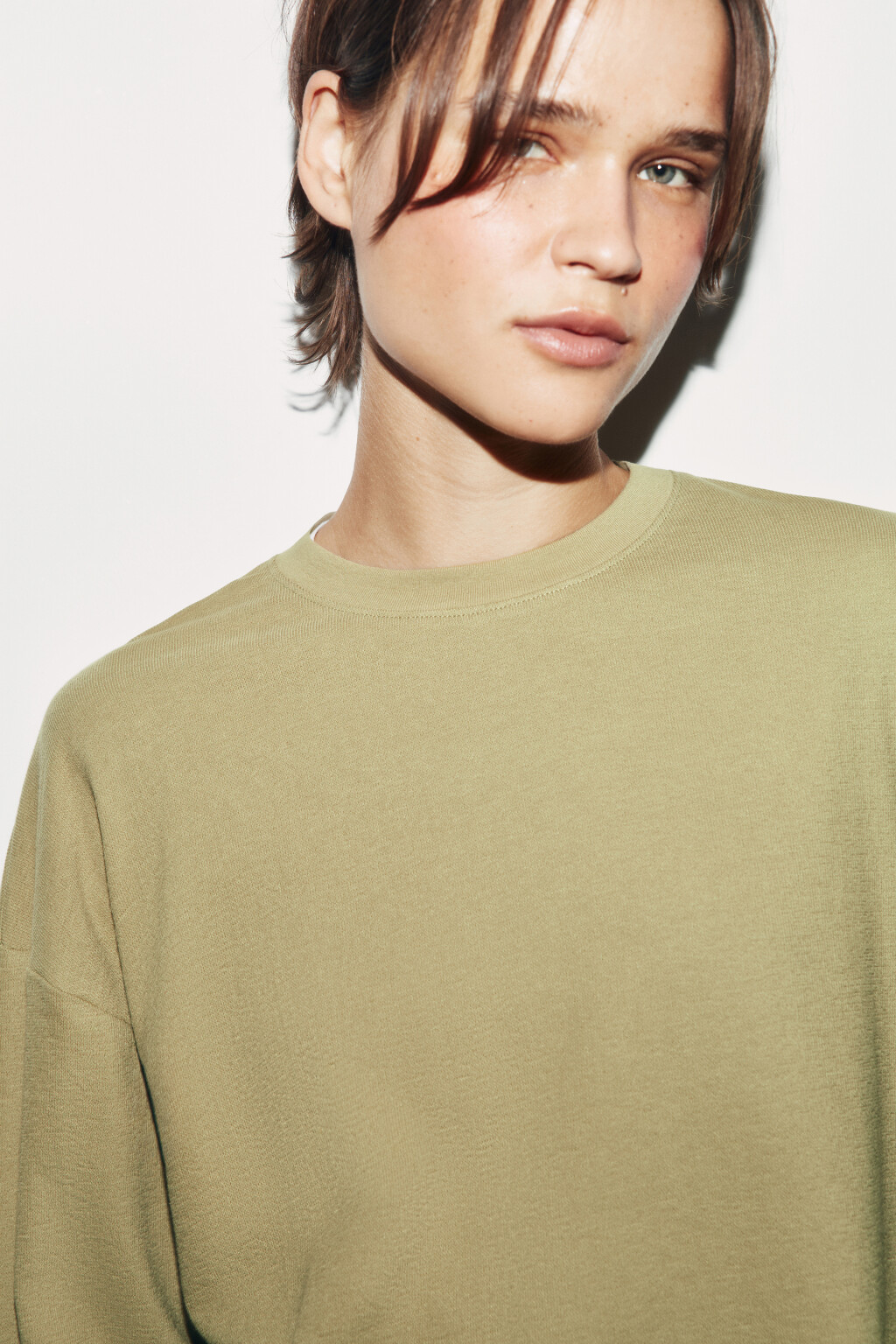 Лонгслив хлопковый базовый - цвет зеленый - 6