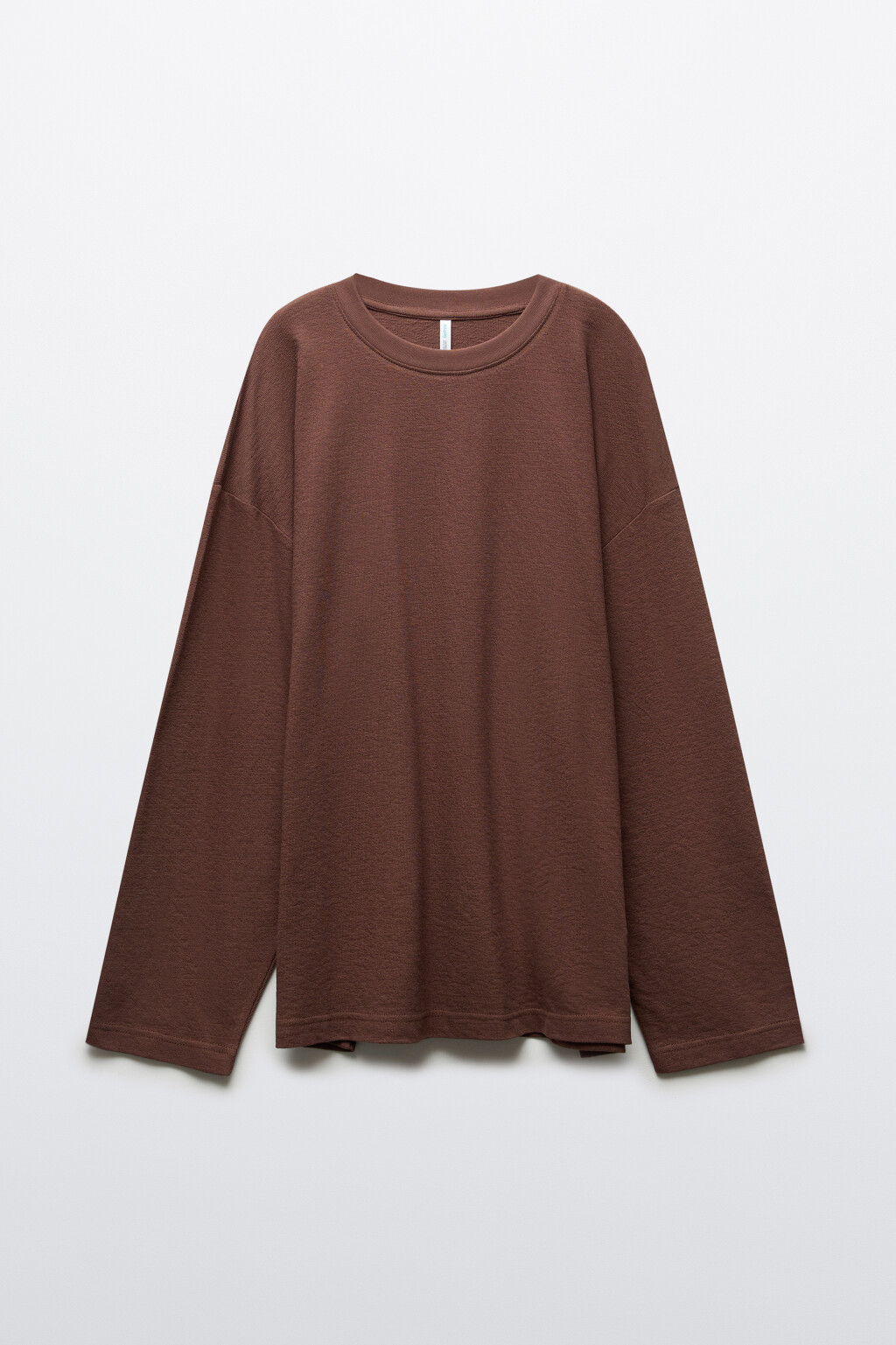 Лонгслив хлопковый базовый - цвет коричневый - 1