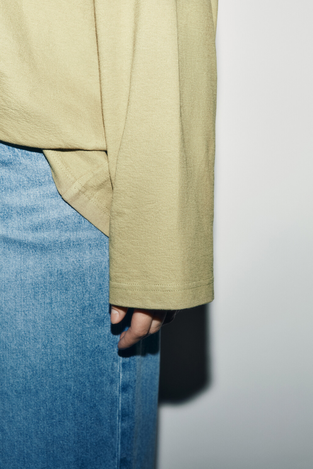 Лонгслив хлопковый базовый - цвет зеленый - 6