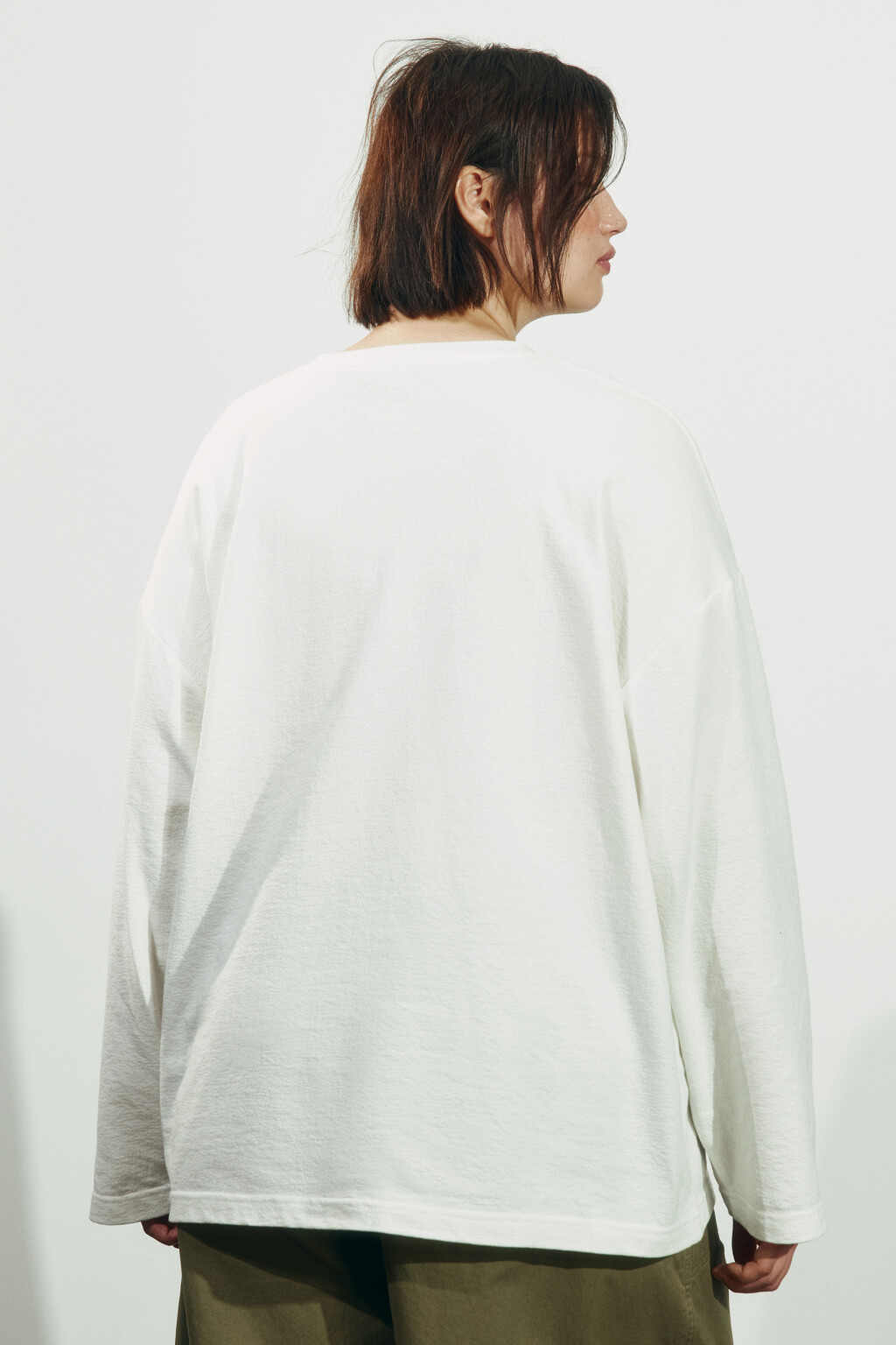 Лонгслив хлопковый базовый - цвет молочный - 4