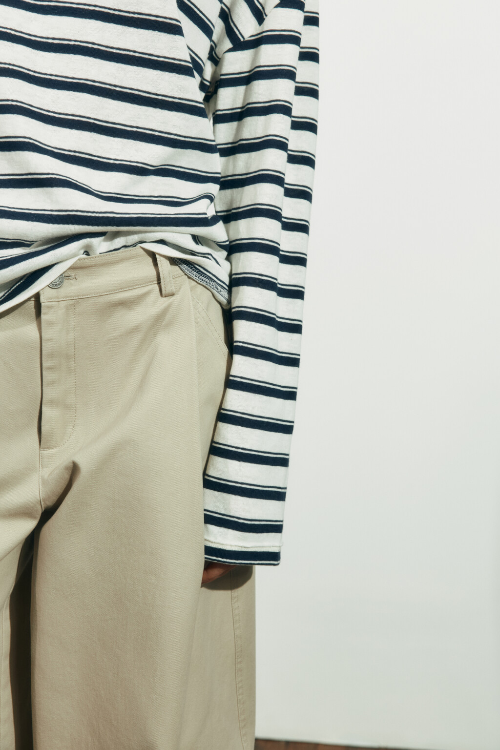 Лонгслив оверсайз в полоску - цвет синий - 6