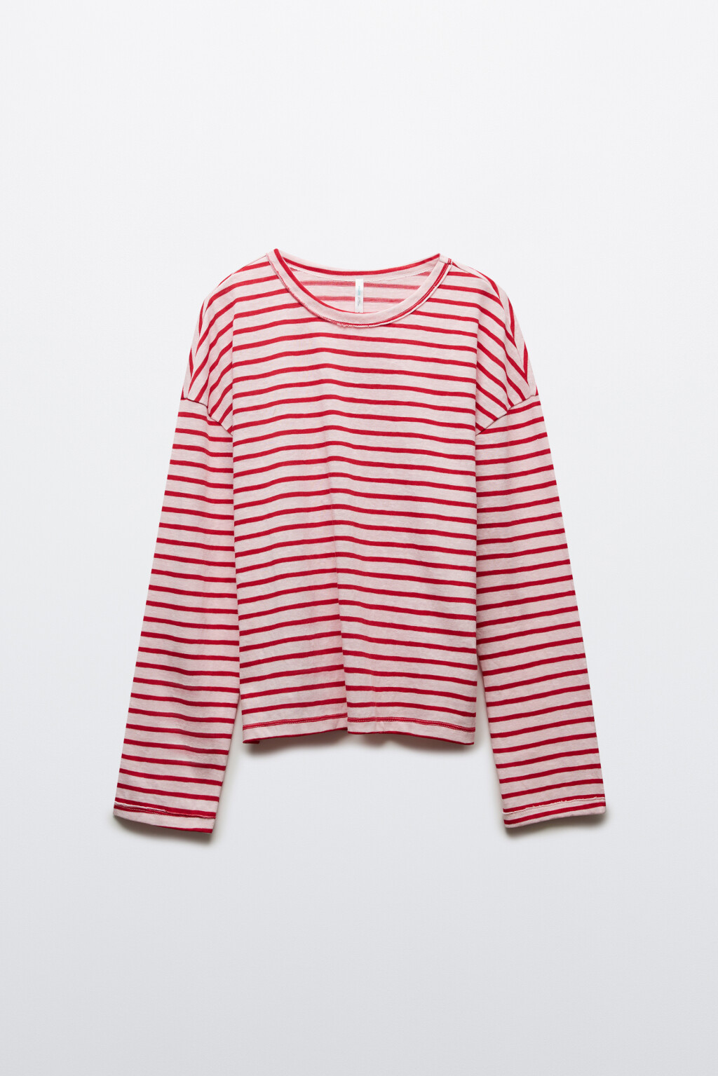 Лонгслив оверсайз в полоску - цвет красный - 7