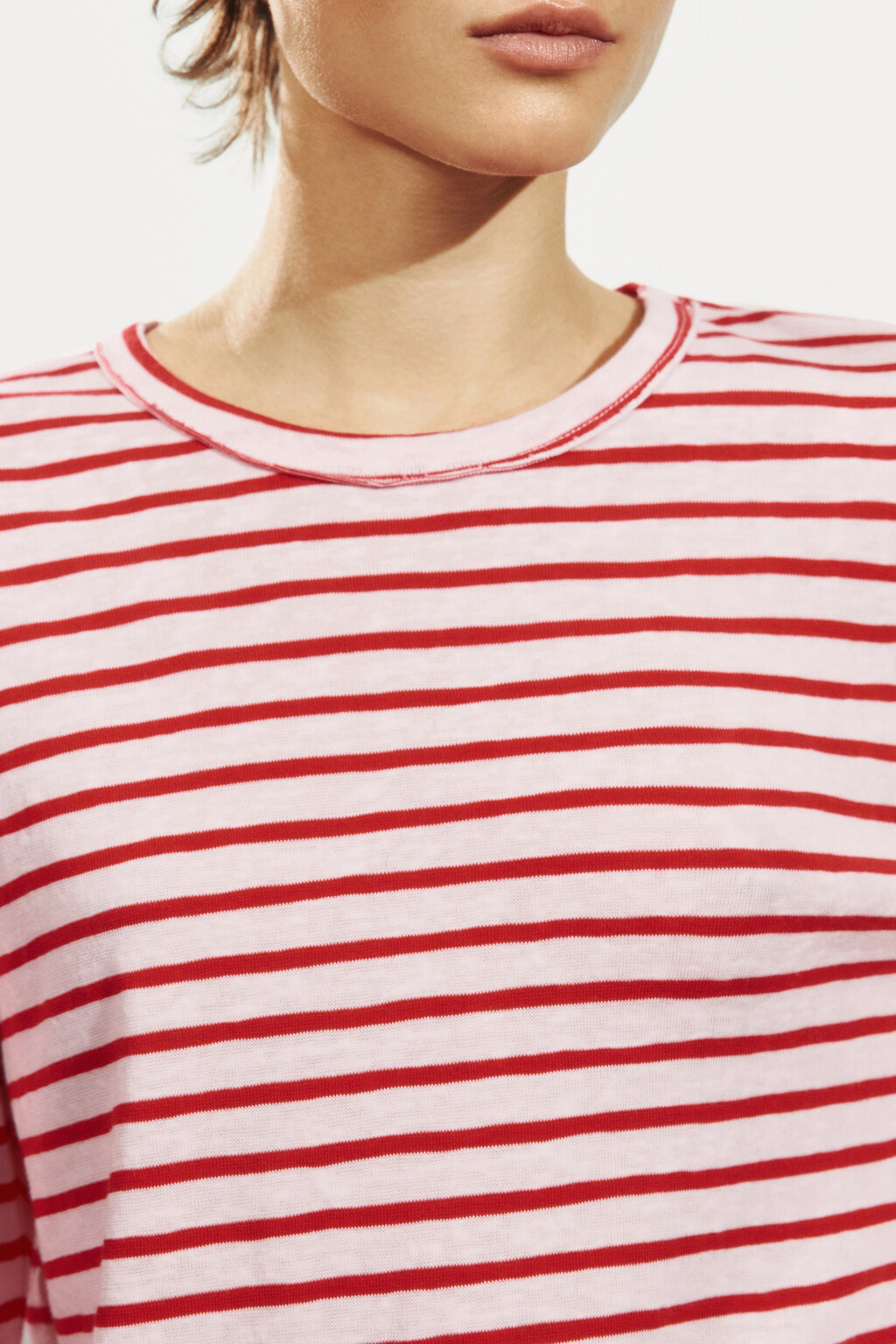 Лонгслив оверсайз в полоску - цвет красный - 5