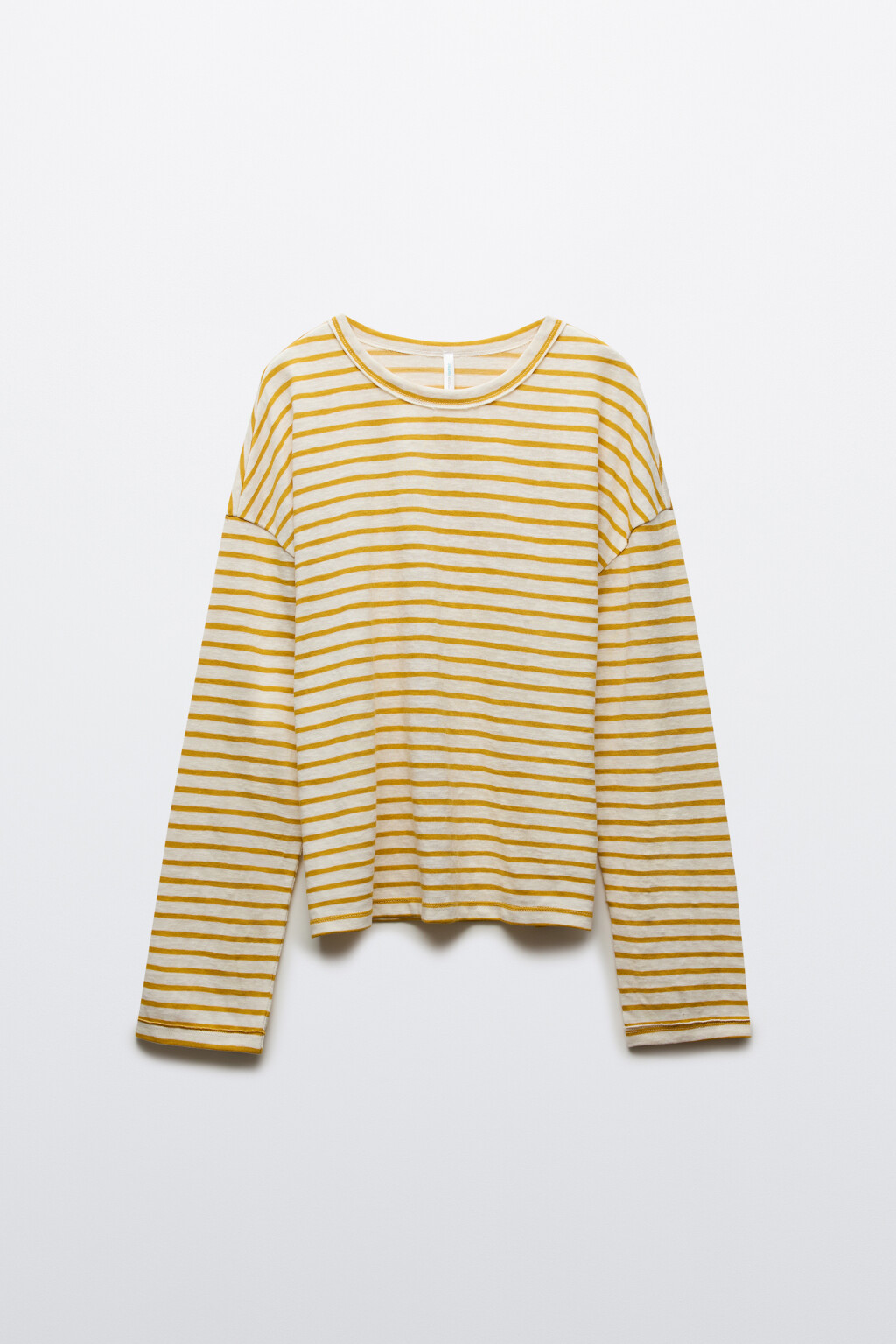 Лонгслив оверсайз в полоску - цвет желтый - 8