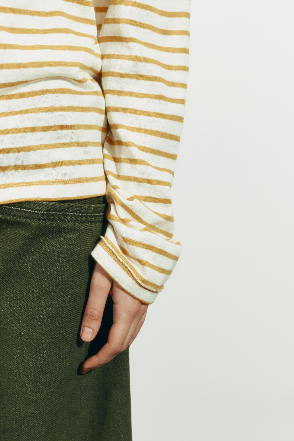 Лонгслив оверсайз в полоску - цвет желтый - 7