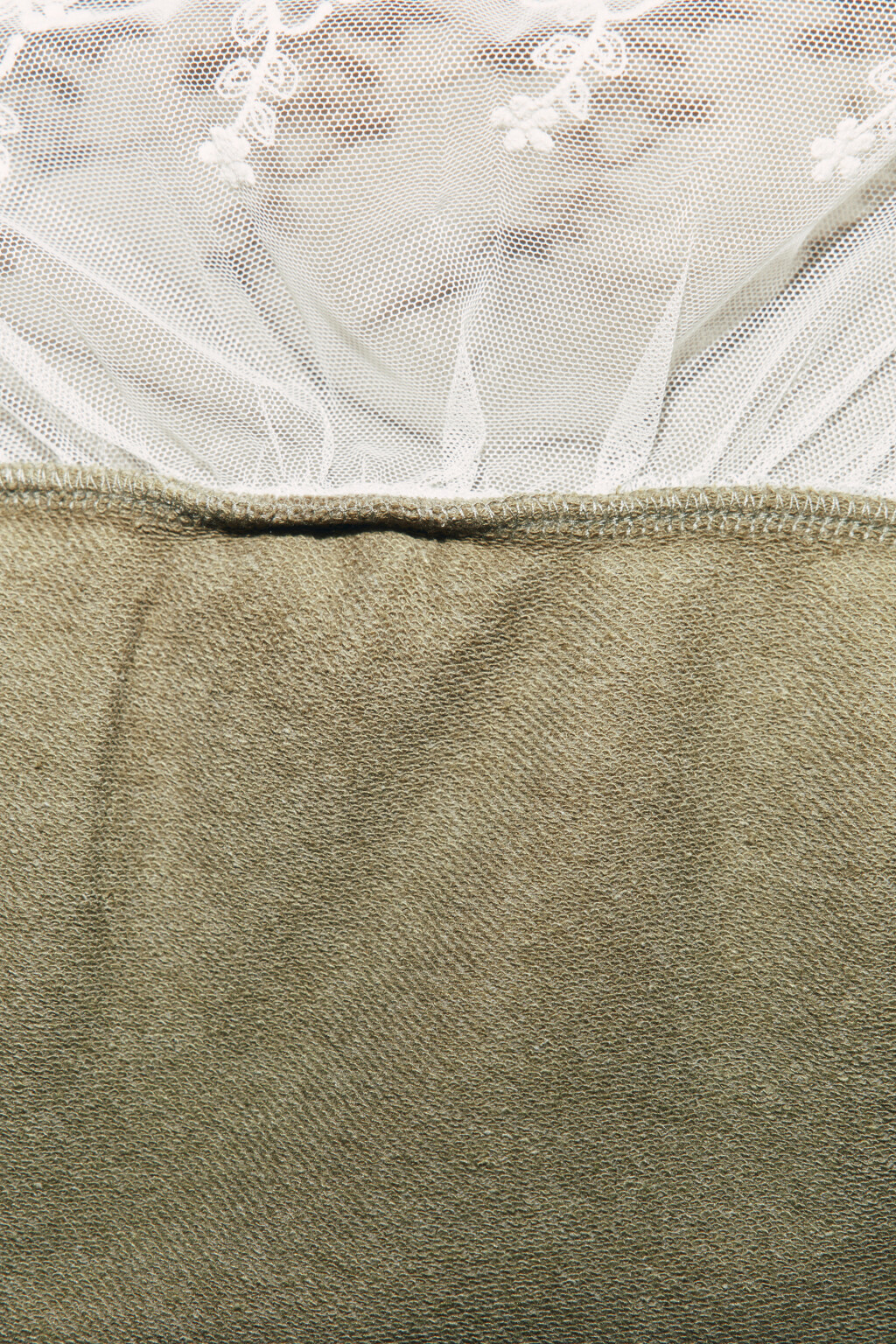 Худи с вареным эффектом и кружевом - цвет зеленый - 8