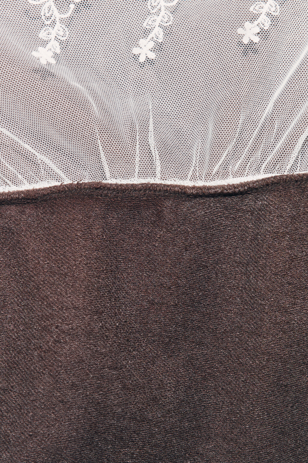 Худи с вареным эффектом и кружевом - цвет коричневый - 7