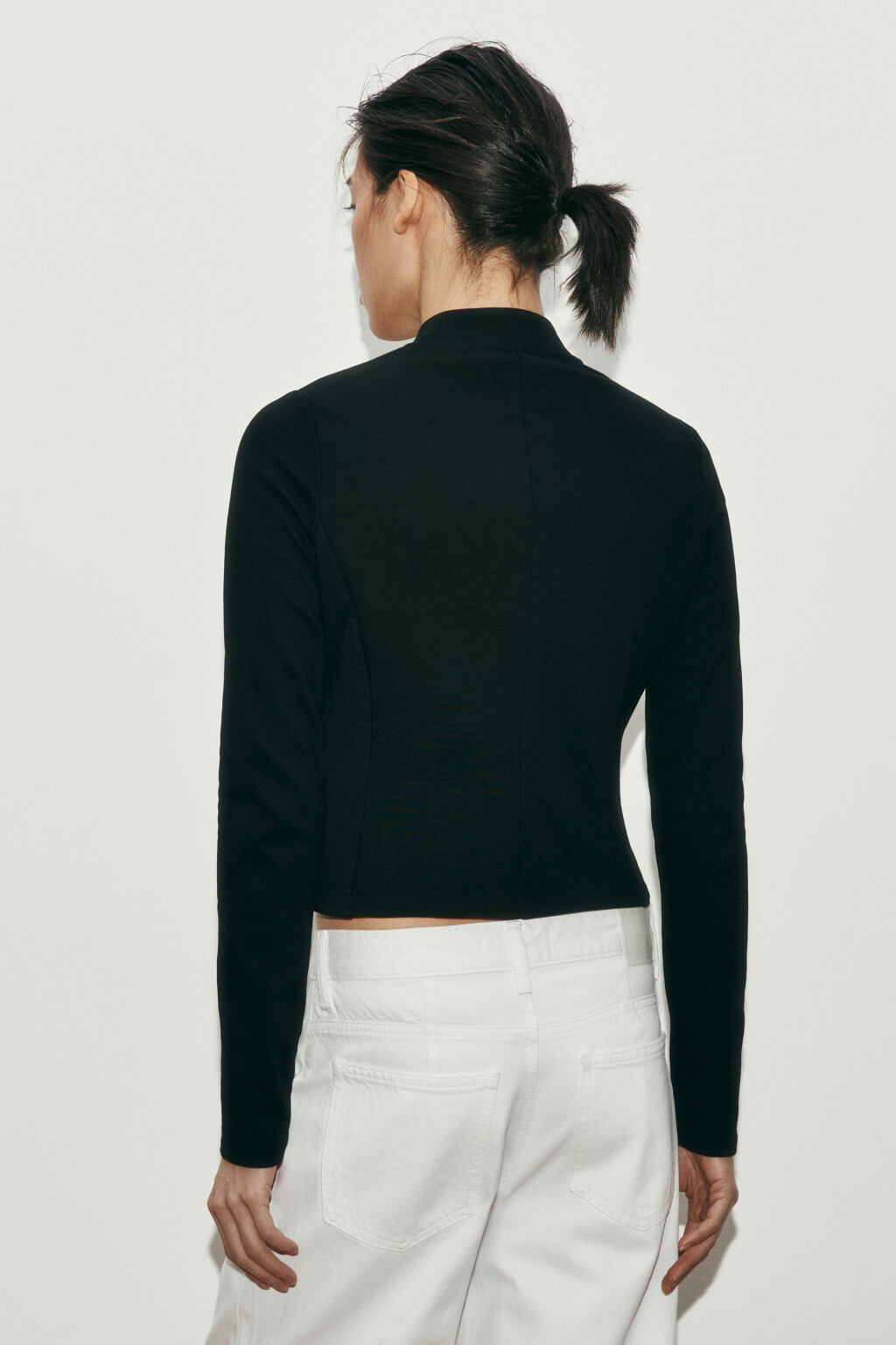 Толстовка на молнии в гусарской стиле с воротником-стойкой - цвет черный - 3