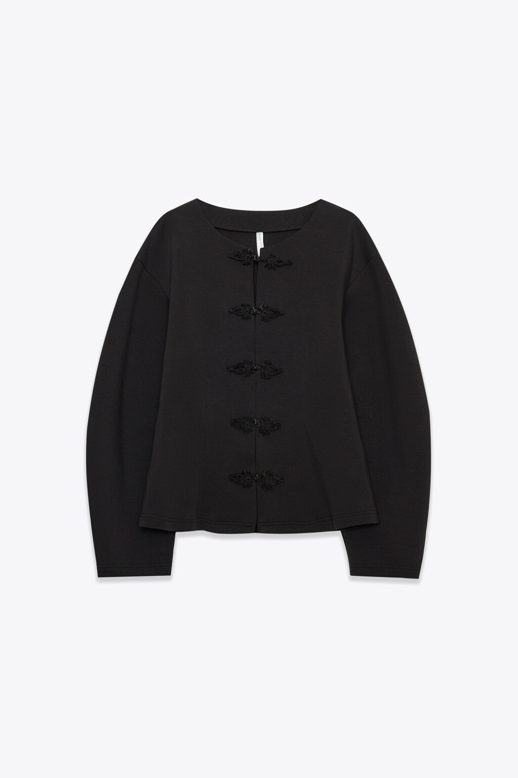 Жакет приталенный с объемными рукавами - цвет черный - 7