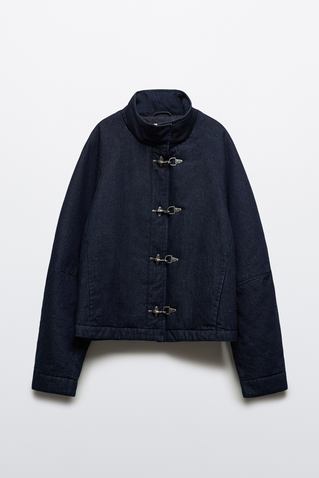 Куртка джинсовая оверсайз с воротником-стойкой - цвет синий - 1