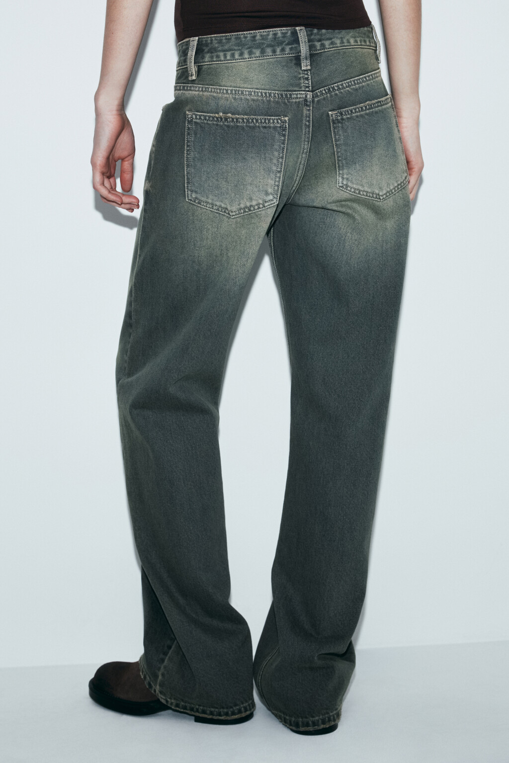 Джинсы straight fit с низкой посадкой - цвет темный тинт - 3