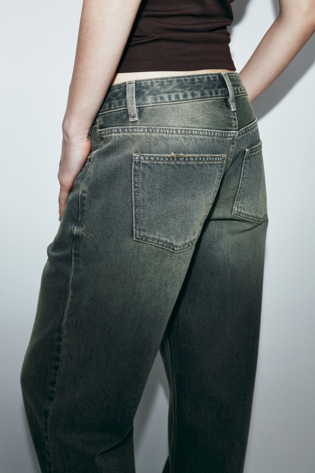 Джинсы straight fit с низкой посадкой - цвет темный тинт - 6