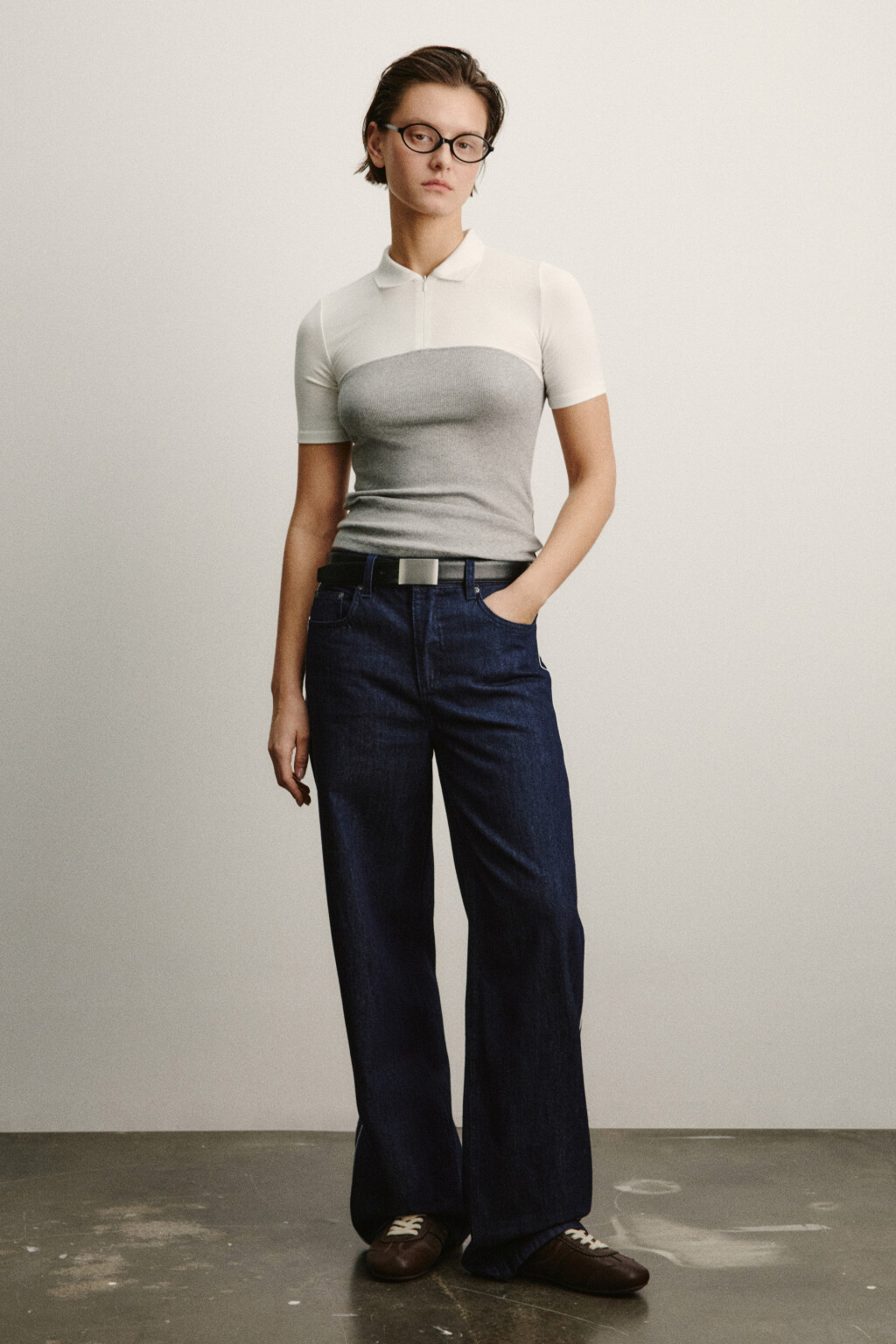 Джинсы straight fit со средней посадкой и лампасами - цвет синий - 4