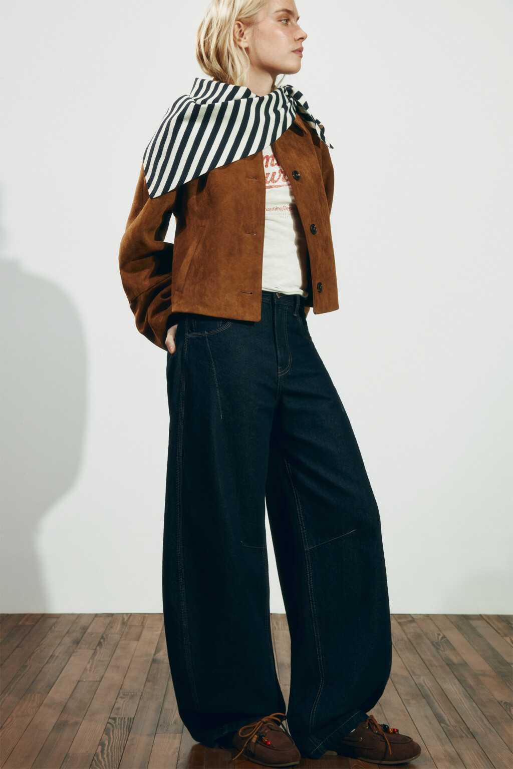 Джинсы barrel fit со средней посадкой - цвет синий - 3