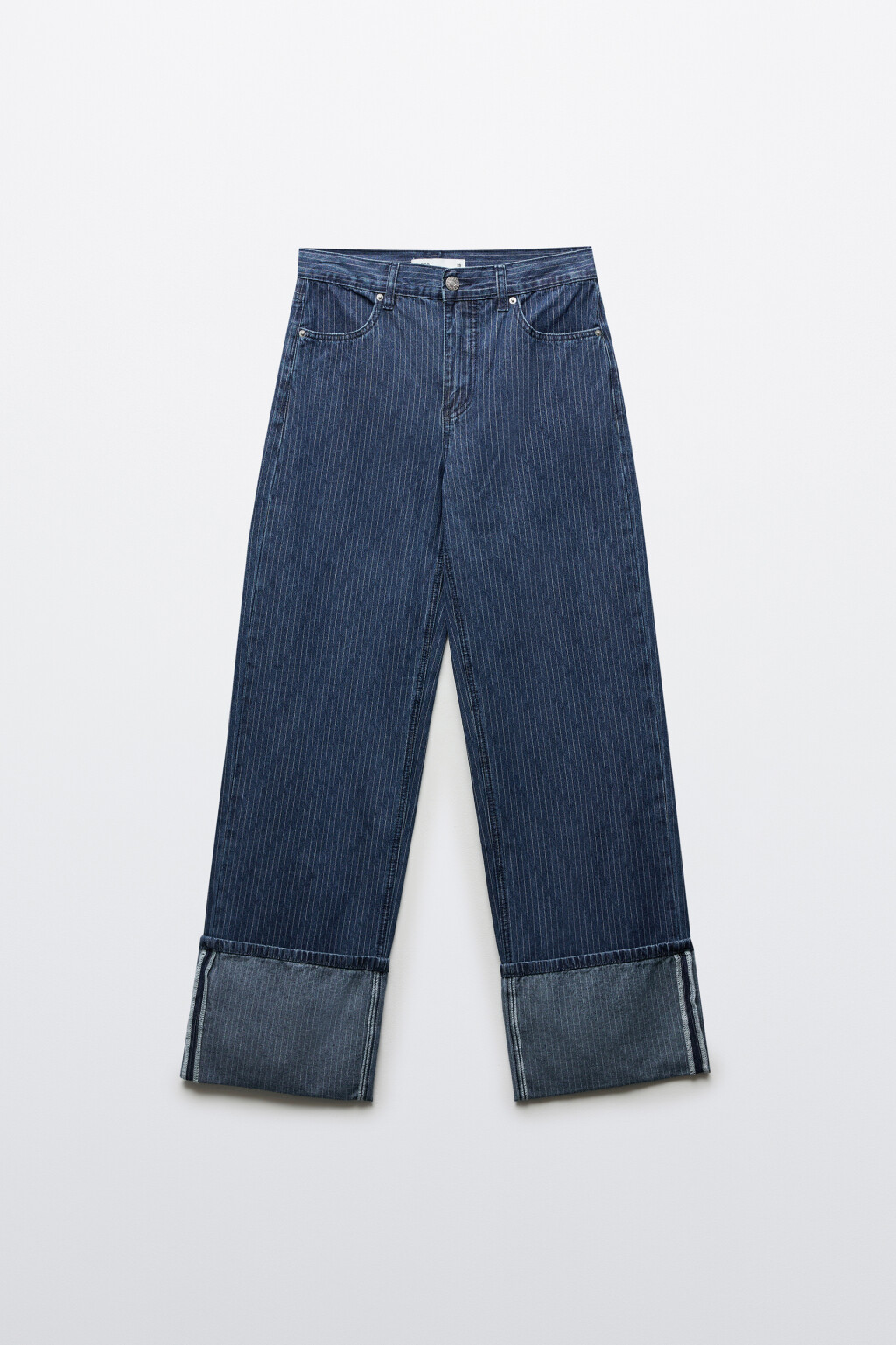 Джинсы straight fit со средней посадкой и подворотами - цвет синий - 1