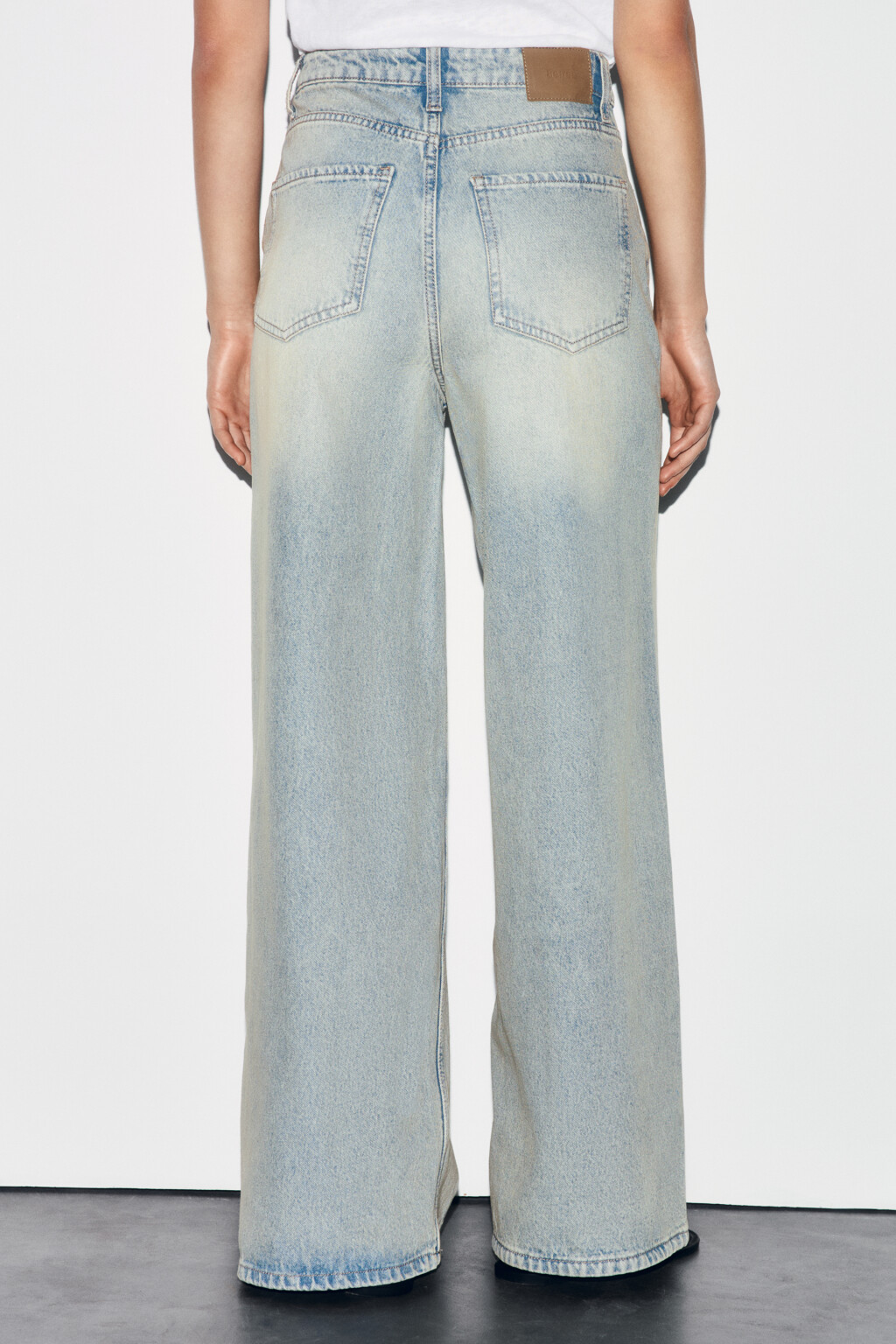 Джинсы wide leg с высокой посадкой - цвет синий - 3
