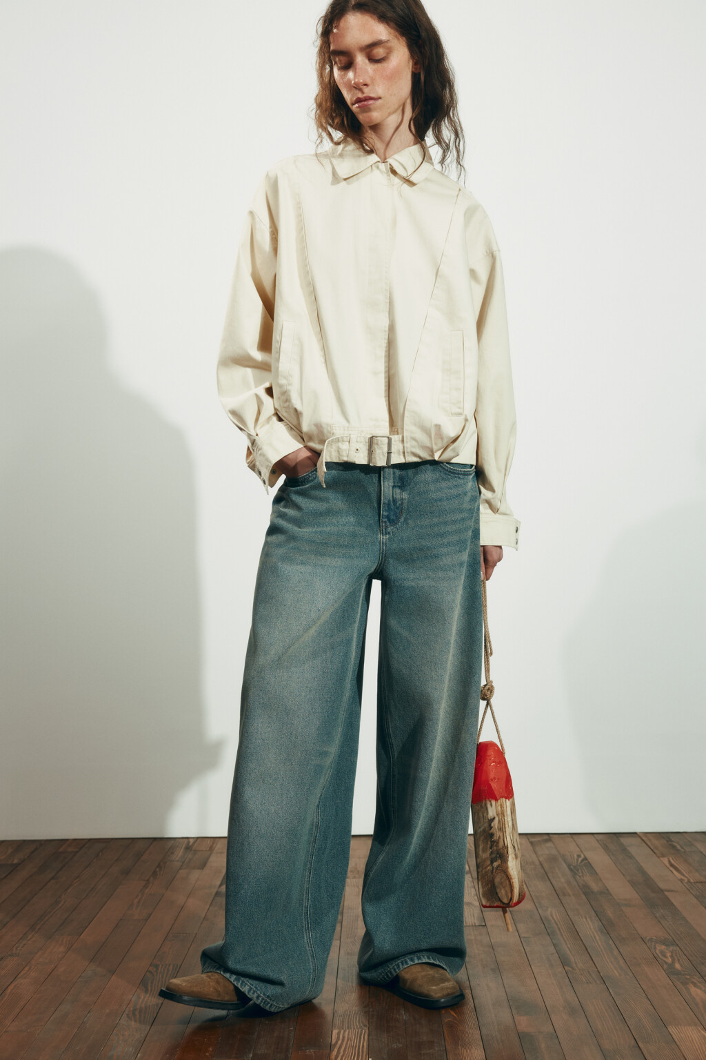 Джинсы baggy fit со средней посадкой - цвет синий - 2