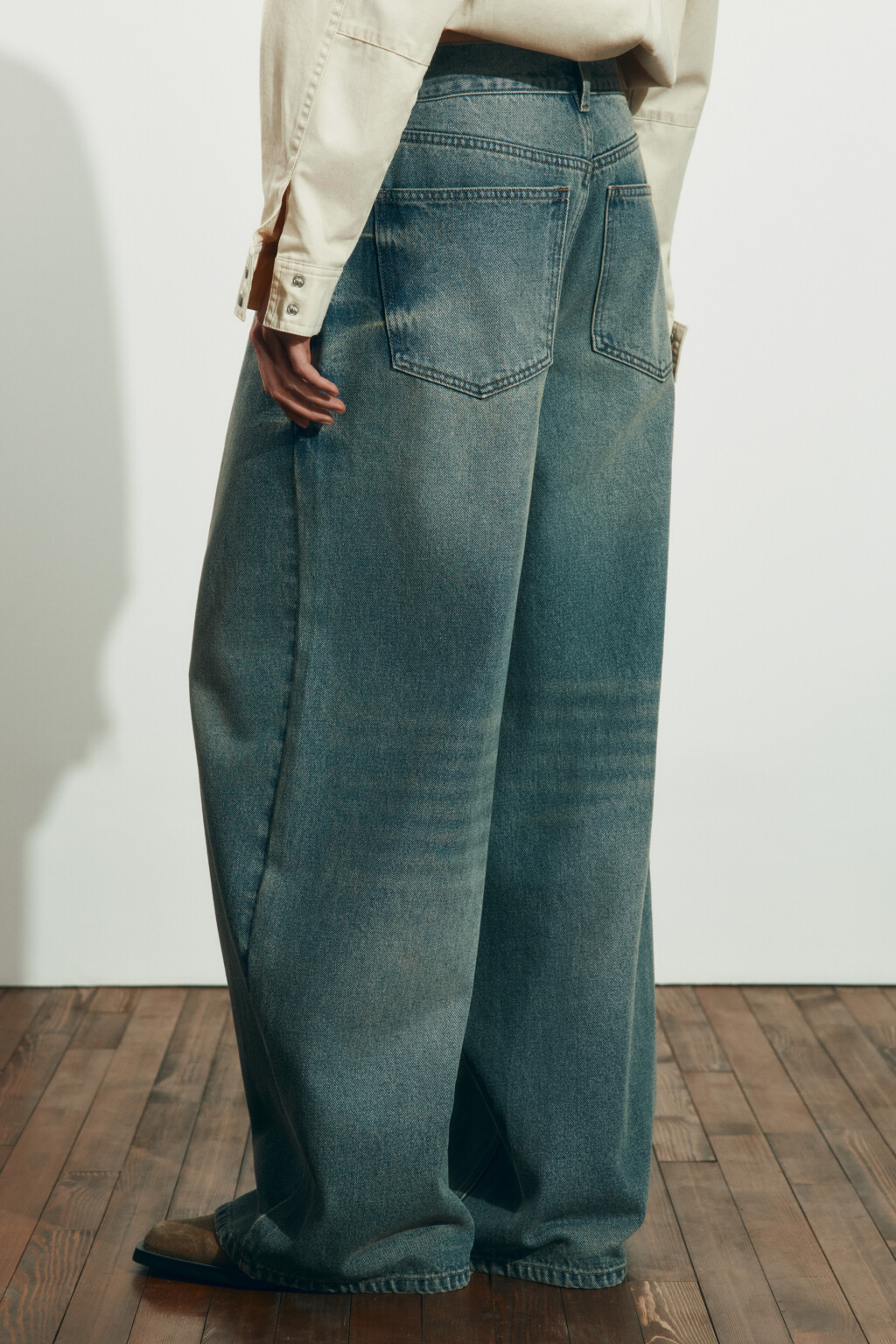 Джинсы baggy fit со средней посадкой - цвет синий - 4