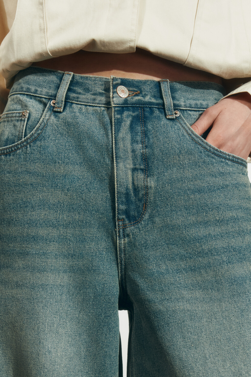 Джинсы baggy fit со средней посадкой - цвет синий - 6