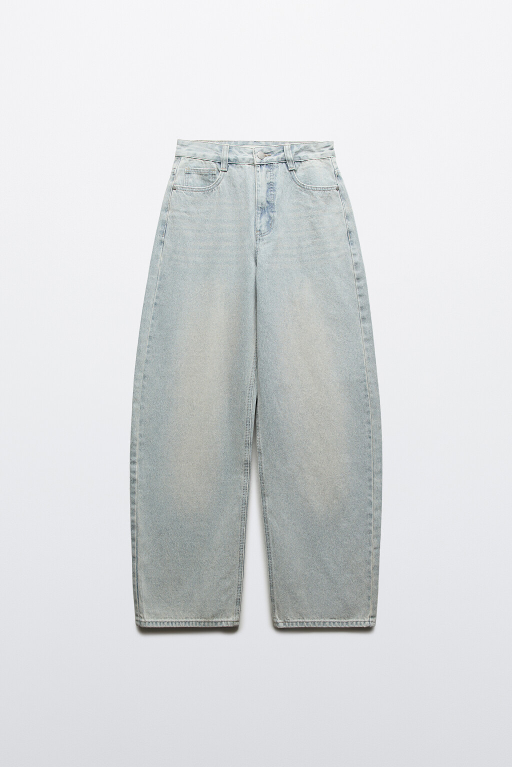 Джинсы barrel fit с высокой посадкой - цвет голубой - 1