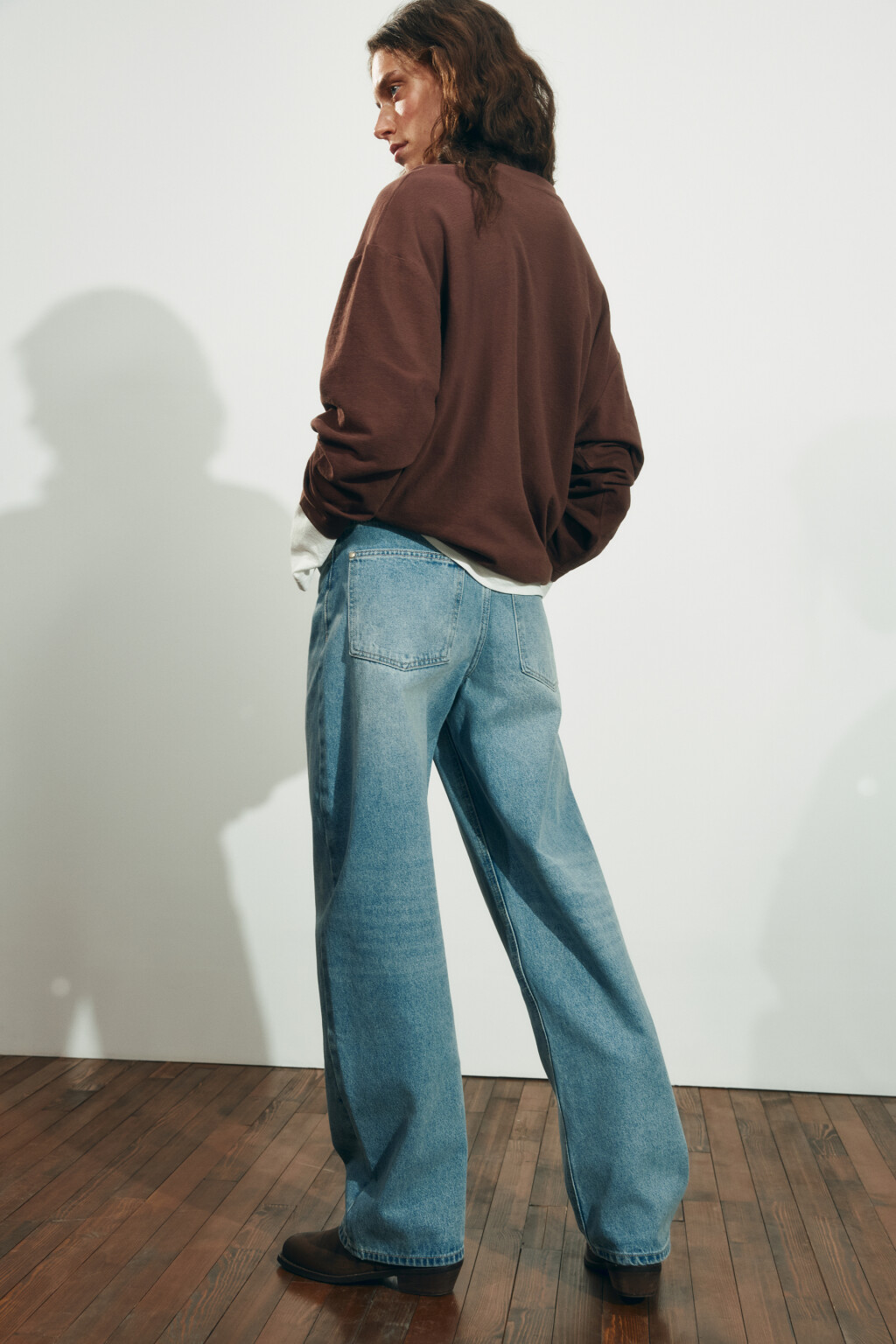 Джинсы barrel fit с высокой посадкой - цвет голубой - 1