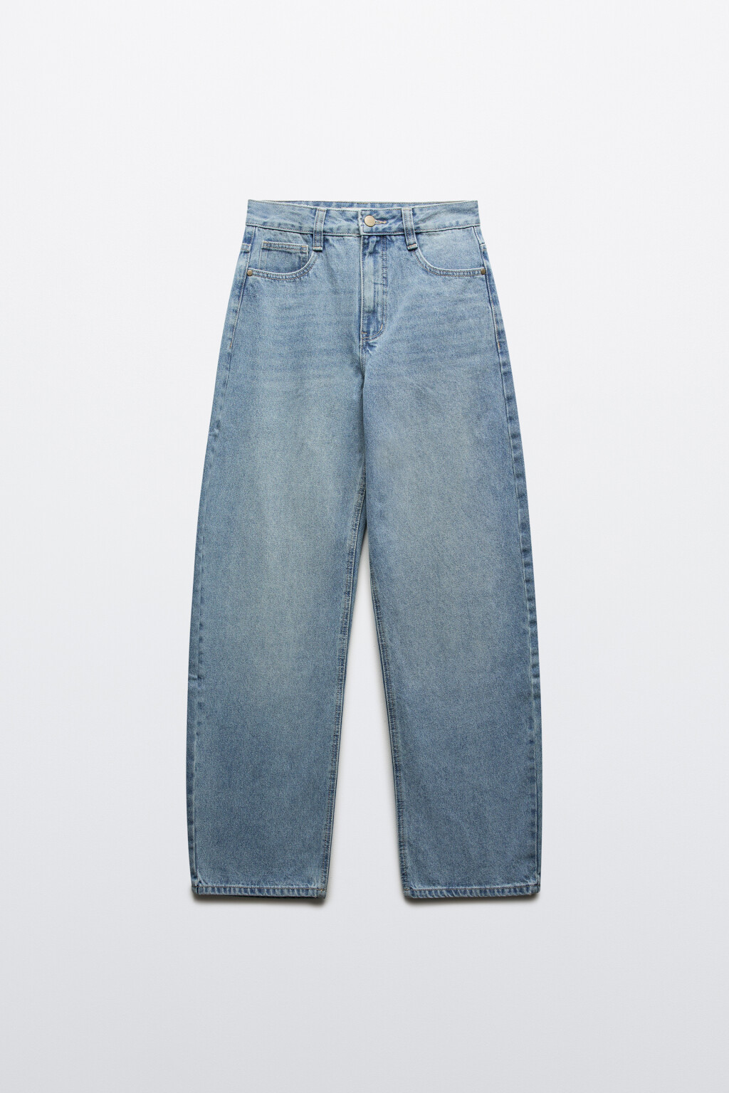 Джинсы barrel fit с высокой посадкой - цвет голубой - 1